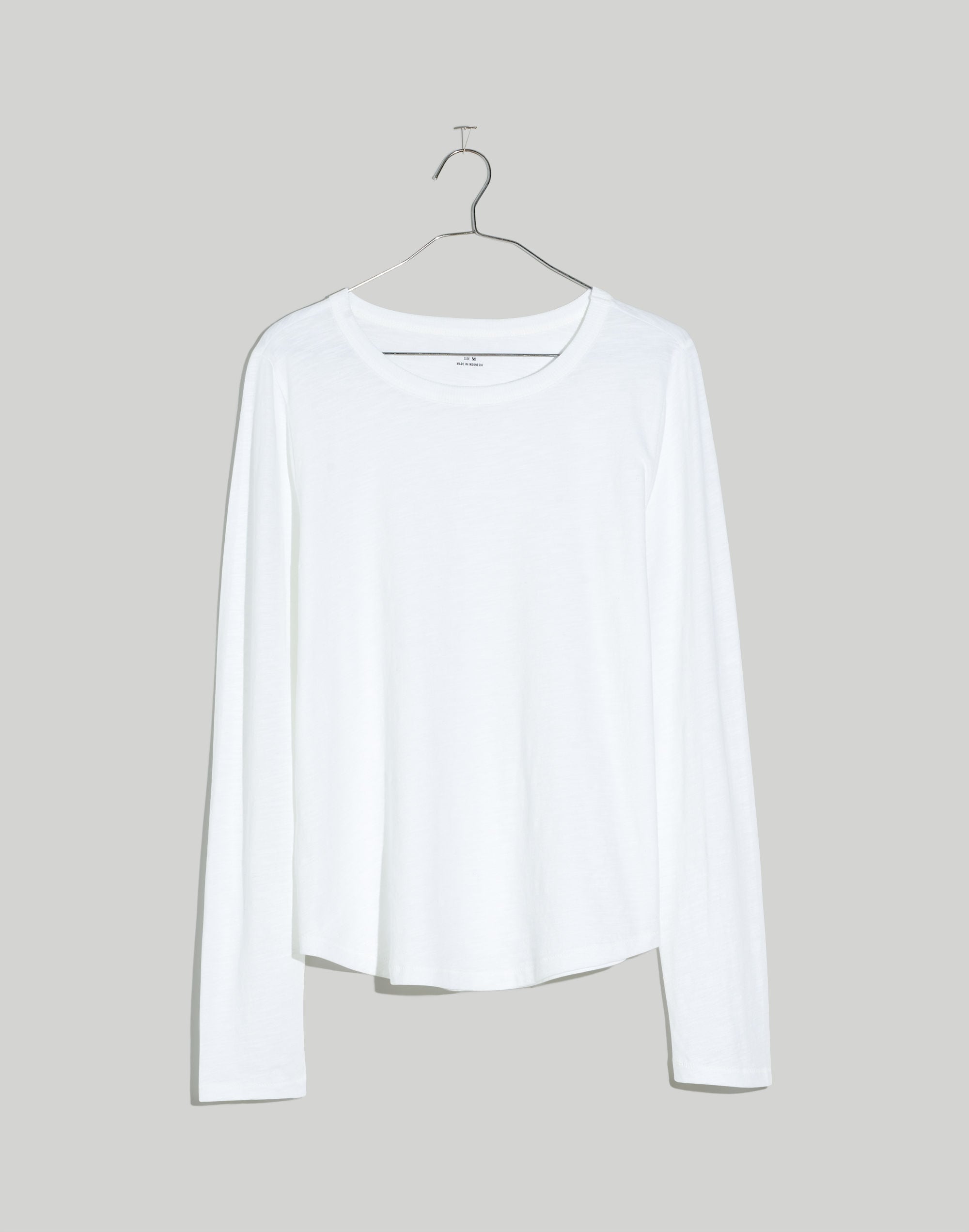 Whisper Cotton Rib-Crewneck Long-Sleeve Tee