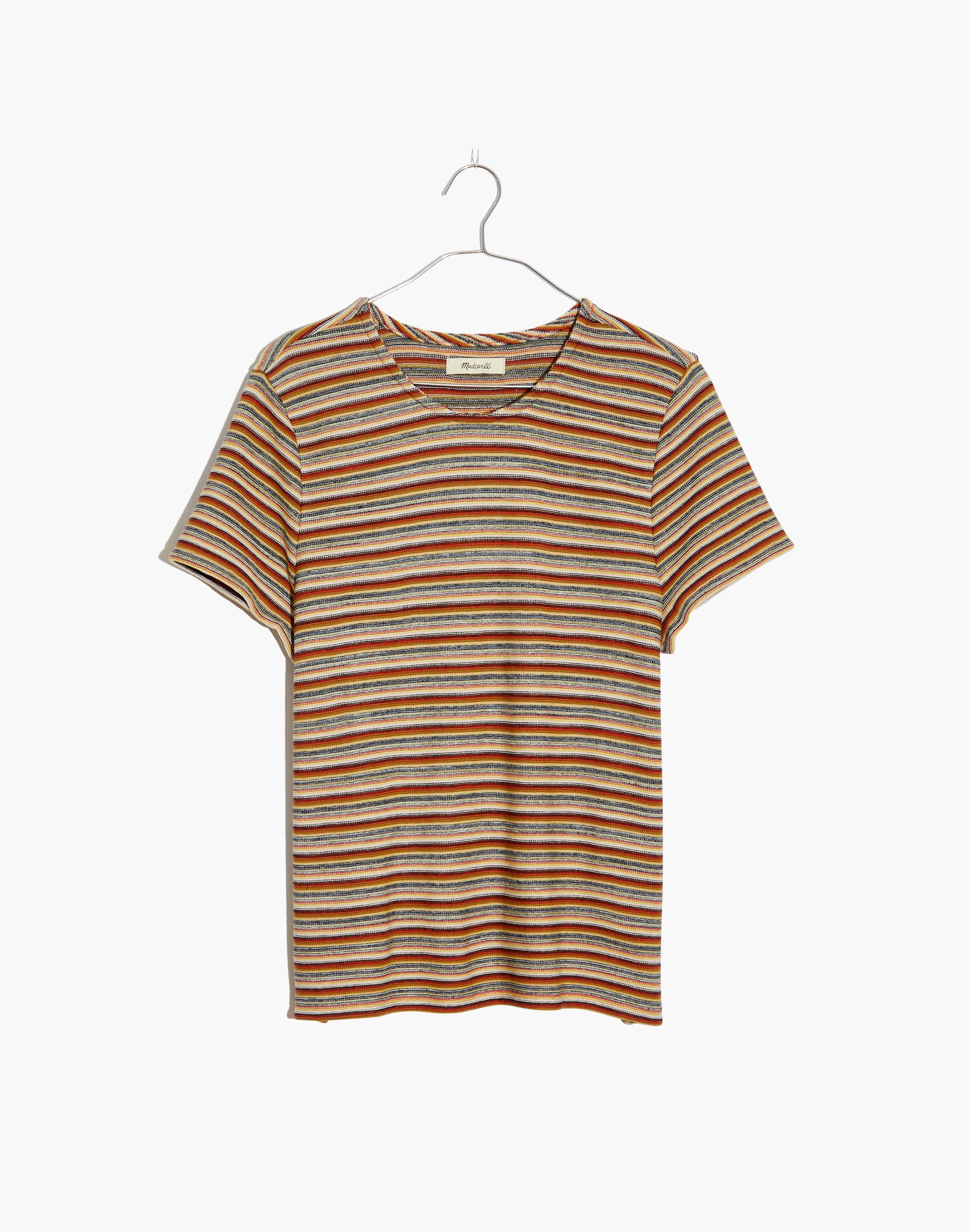Rainbow Striped Jacquard Shrunken Tee