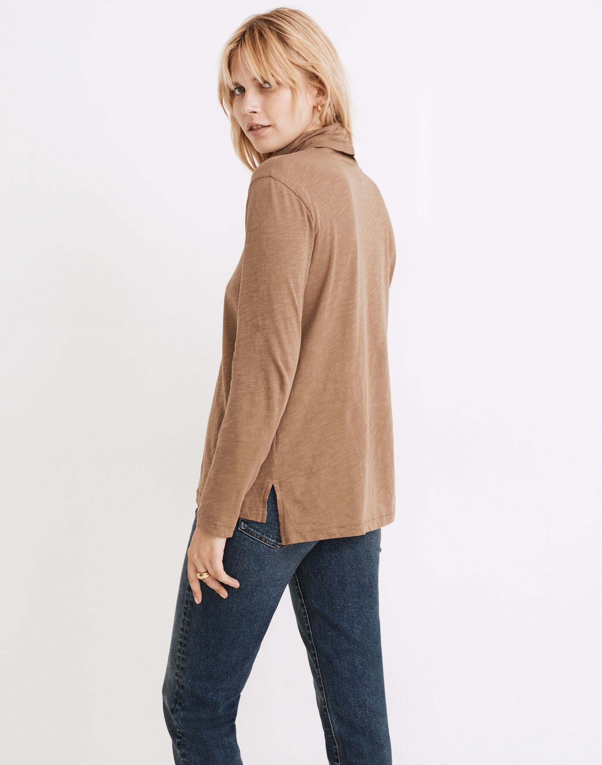 Whisper Cotton Turtleneck Tee