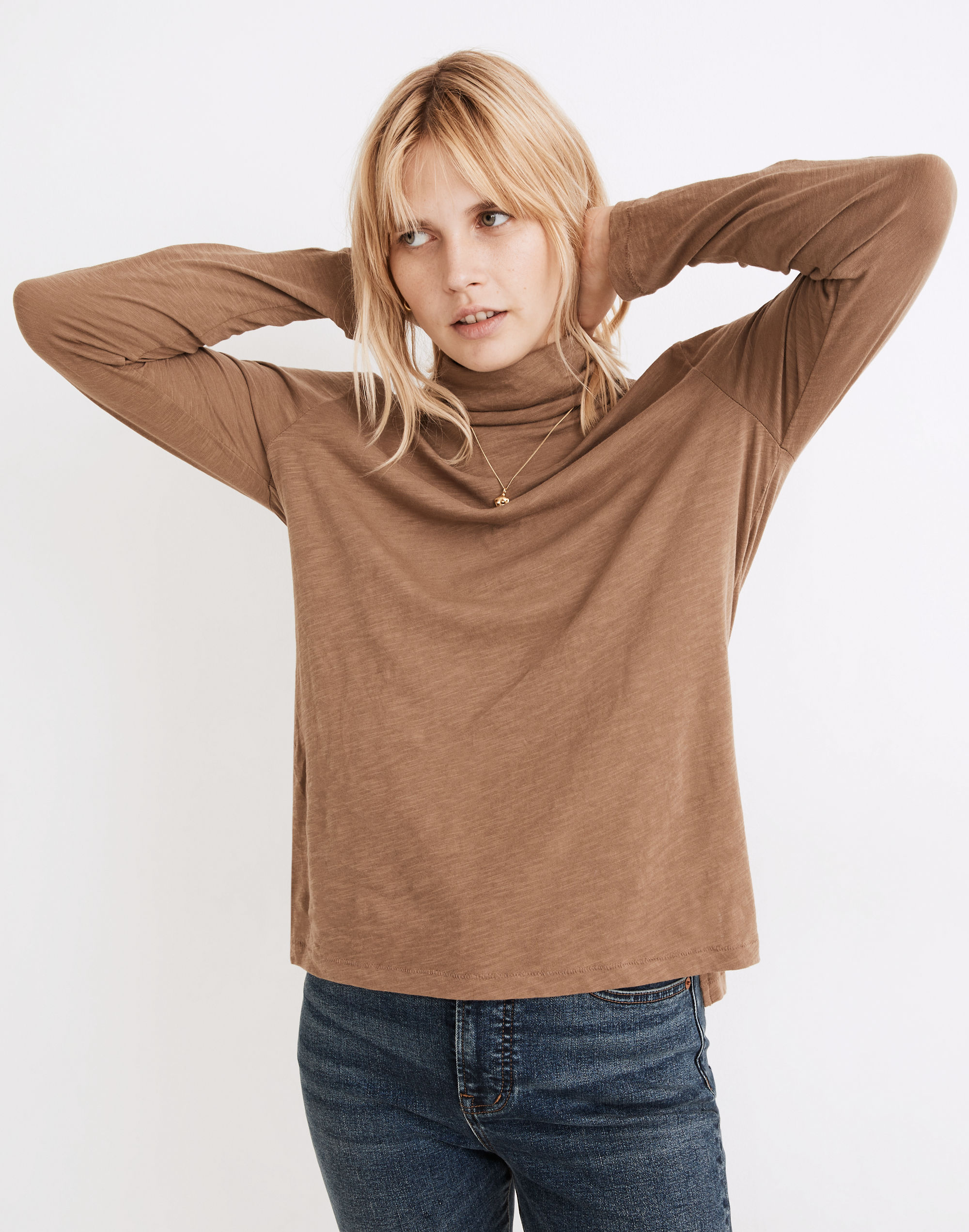 Whisper Cotton Turtleneck Tee