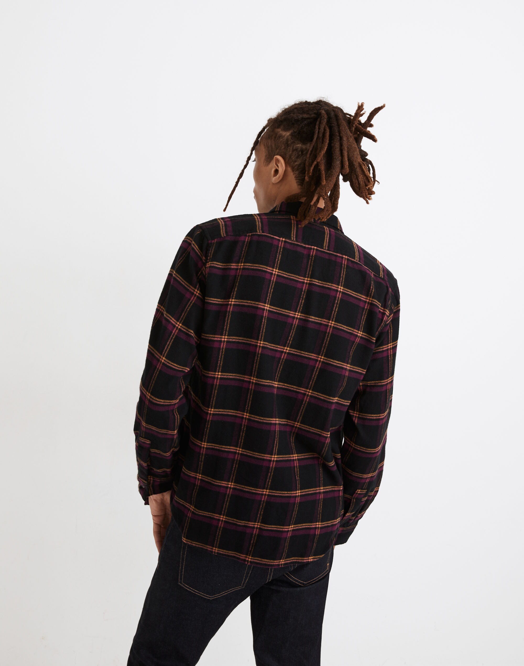 Double-Brushed Flannel Perfect Shirt in Peretz Plaid