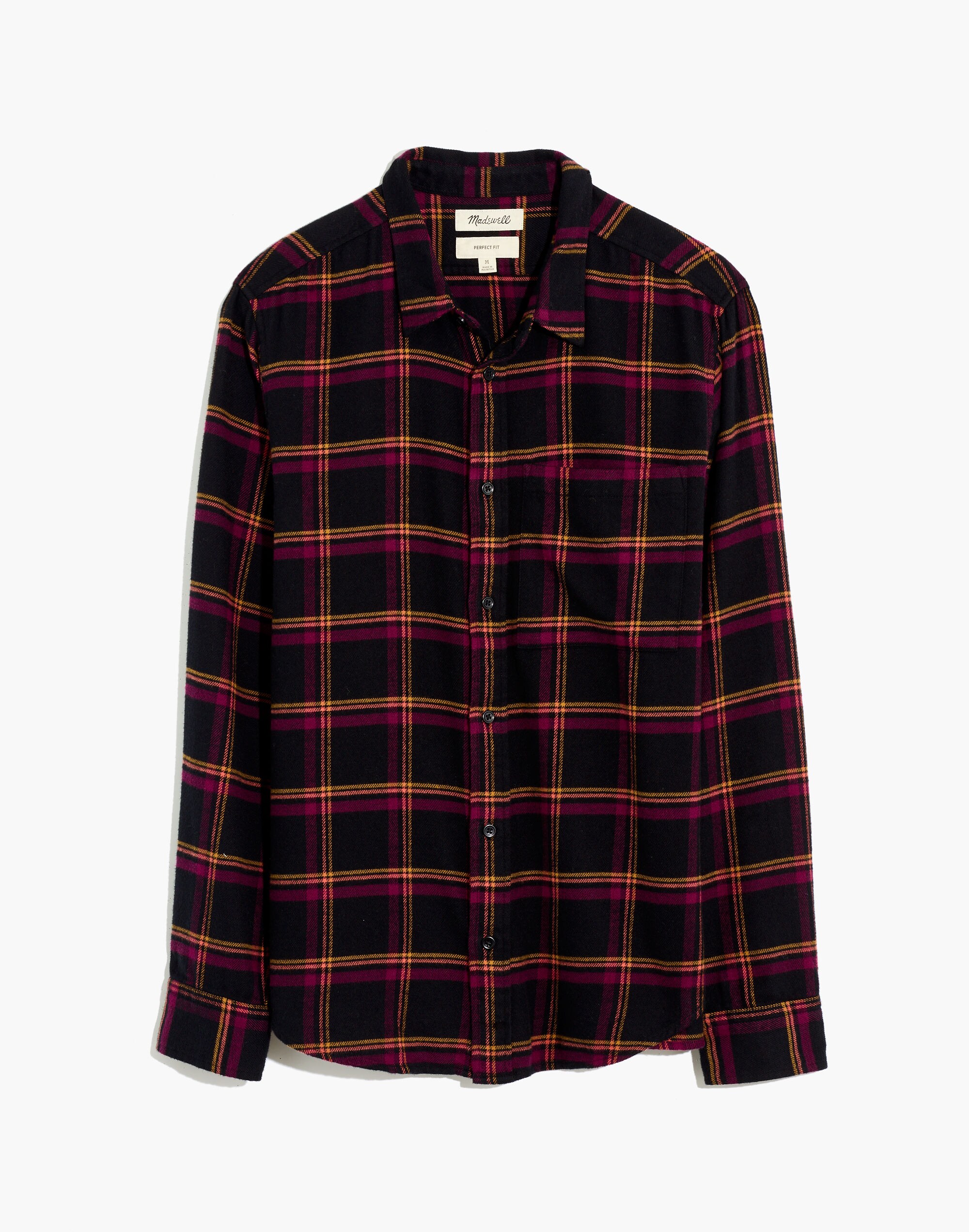 Double-Brushed Flannel Perfect Shirt in Peretz Plaid