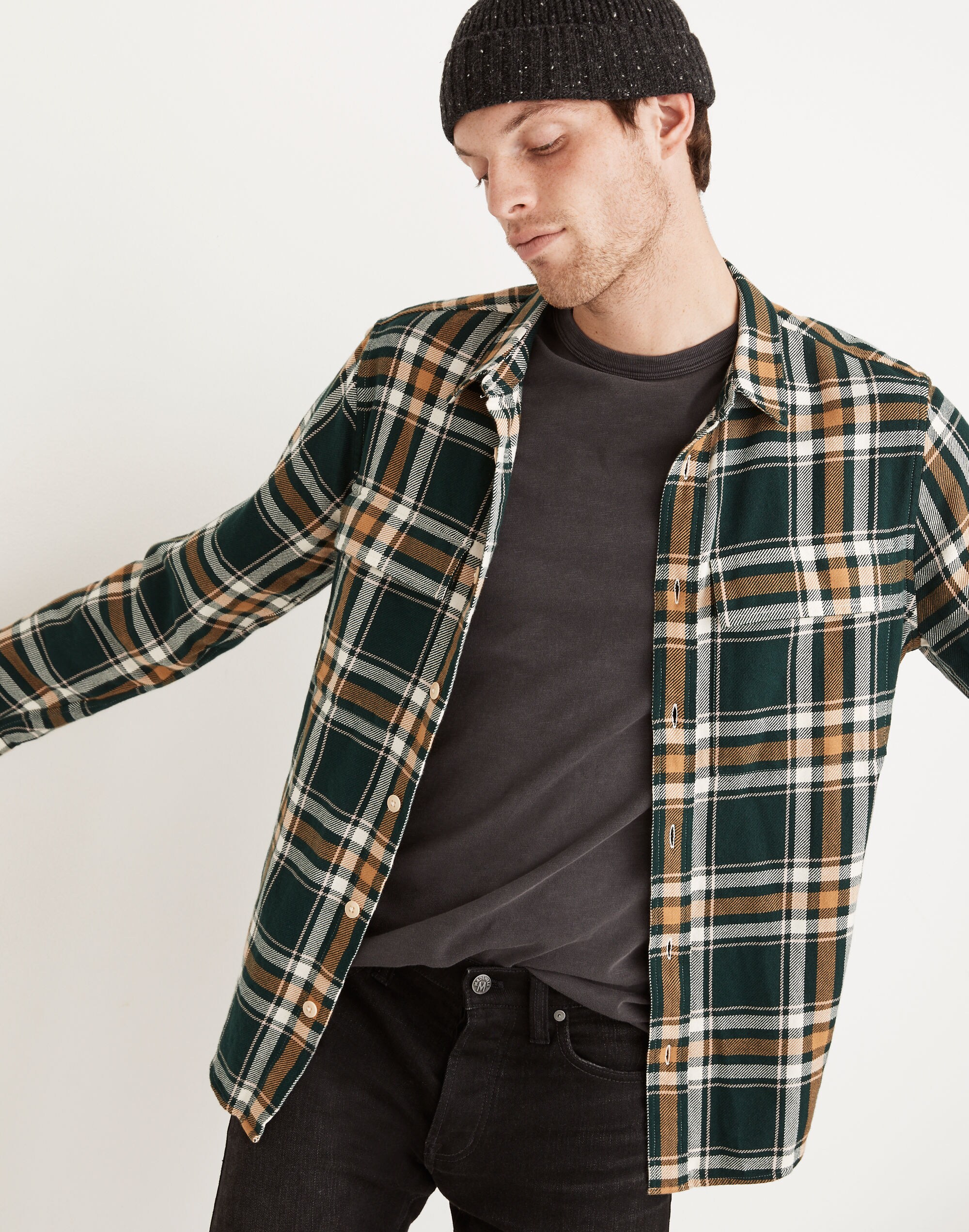 Heavyweight Twill Perfect Shirt in Gosman Plaid