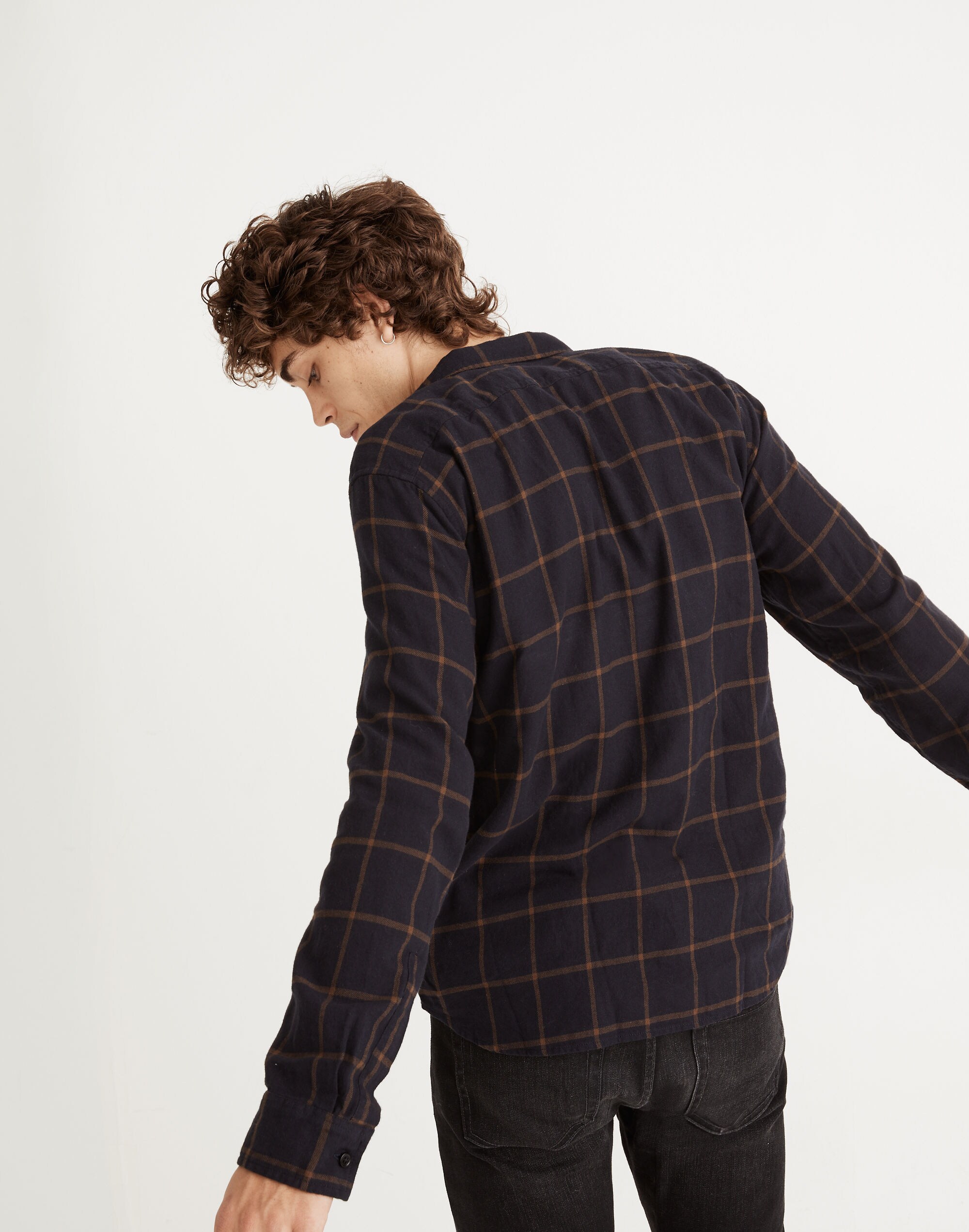 Brushed Twill Perfect Shirt in Windowpane