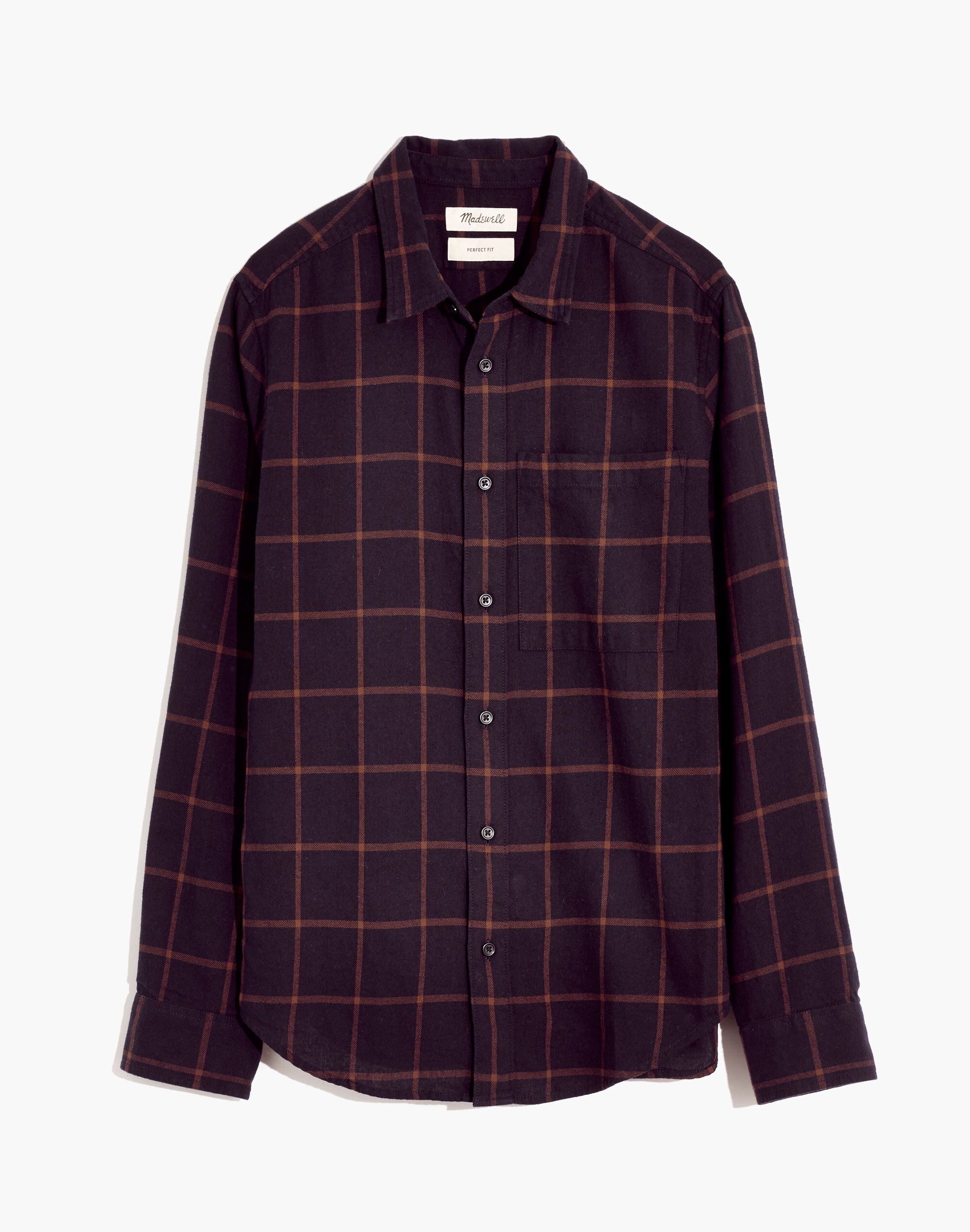 Brushed Twill Perfect Shirt in Windowpane