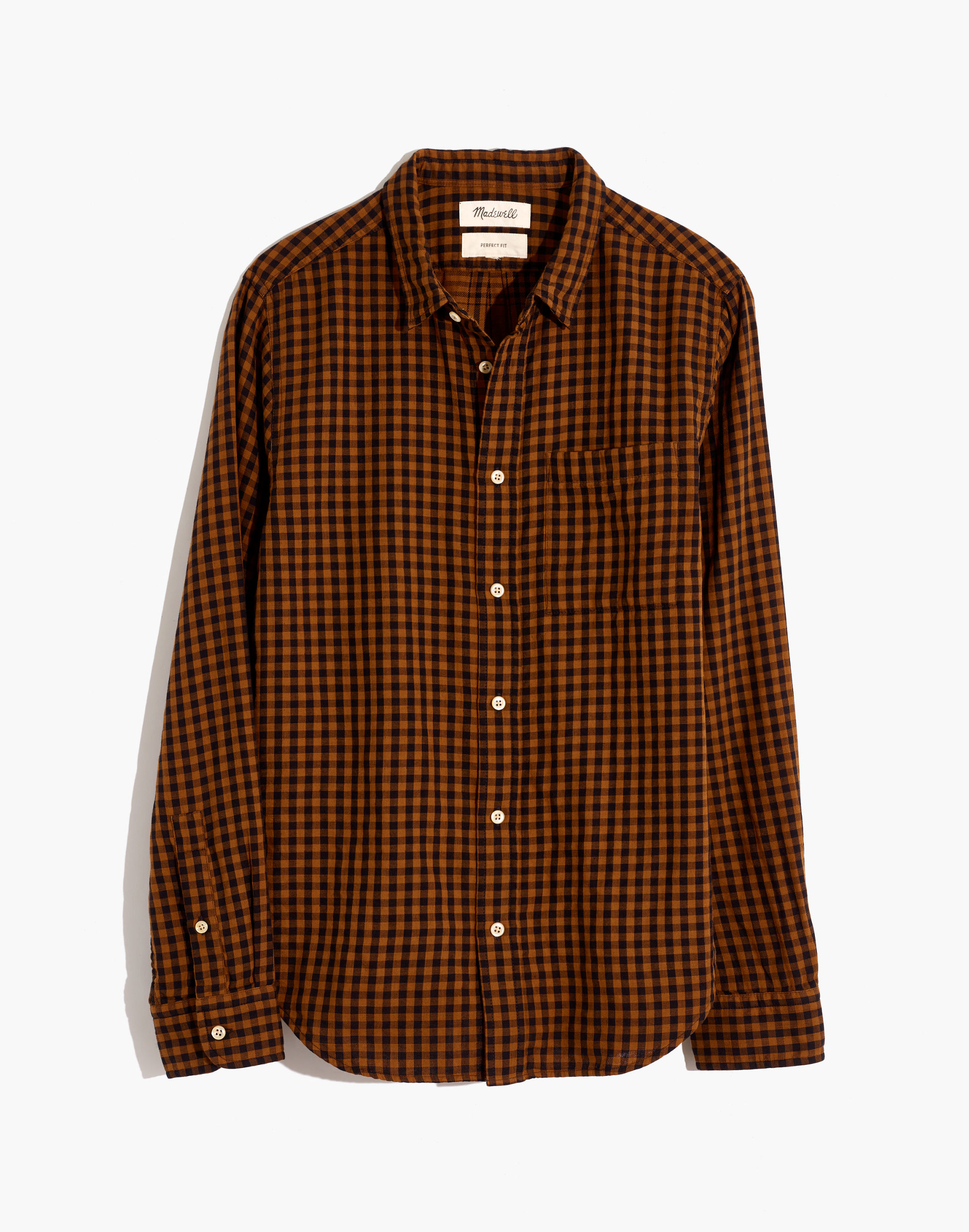 Double-Weave Perfect Shirt in Gingham Check