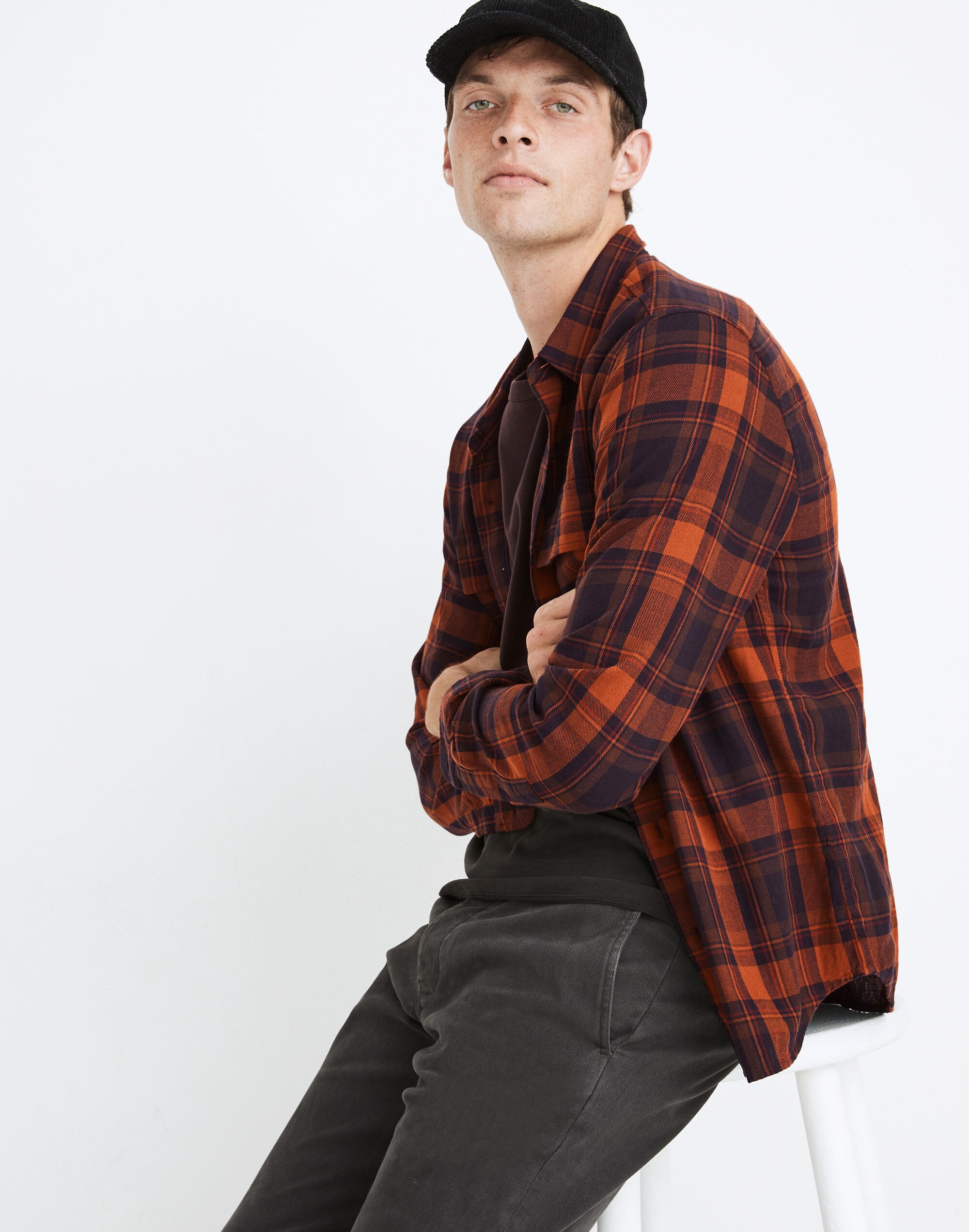 Brushed Twill Perfect Shirt in Tobin Plaid