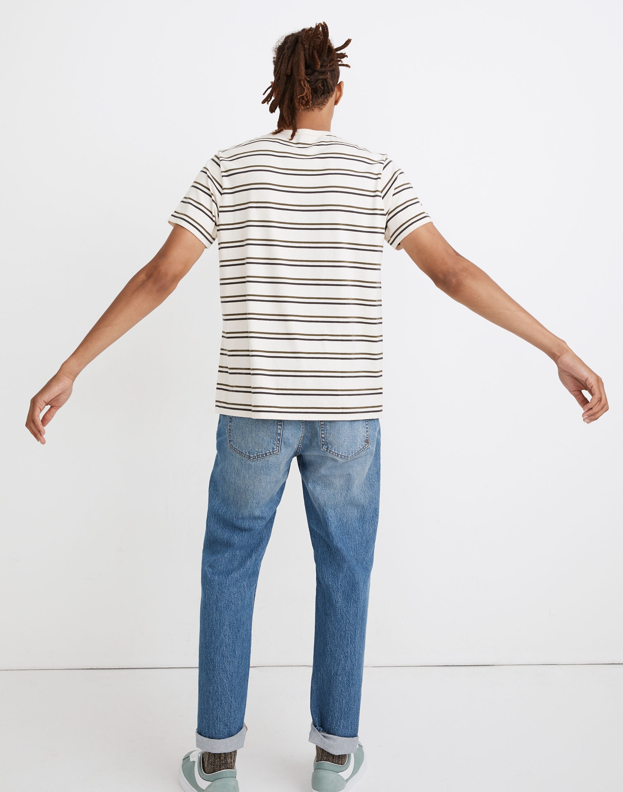 Allday Crewneck Tee in Edsall Stripe
