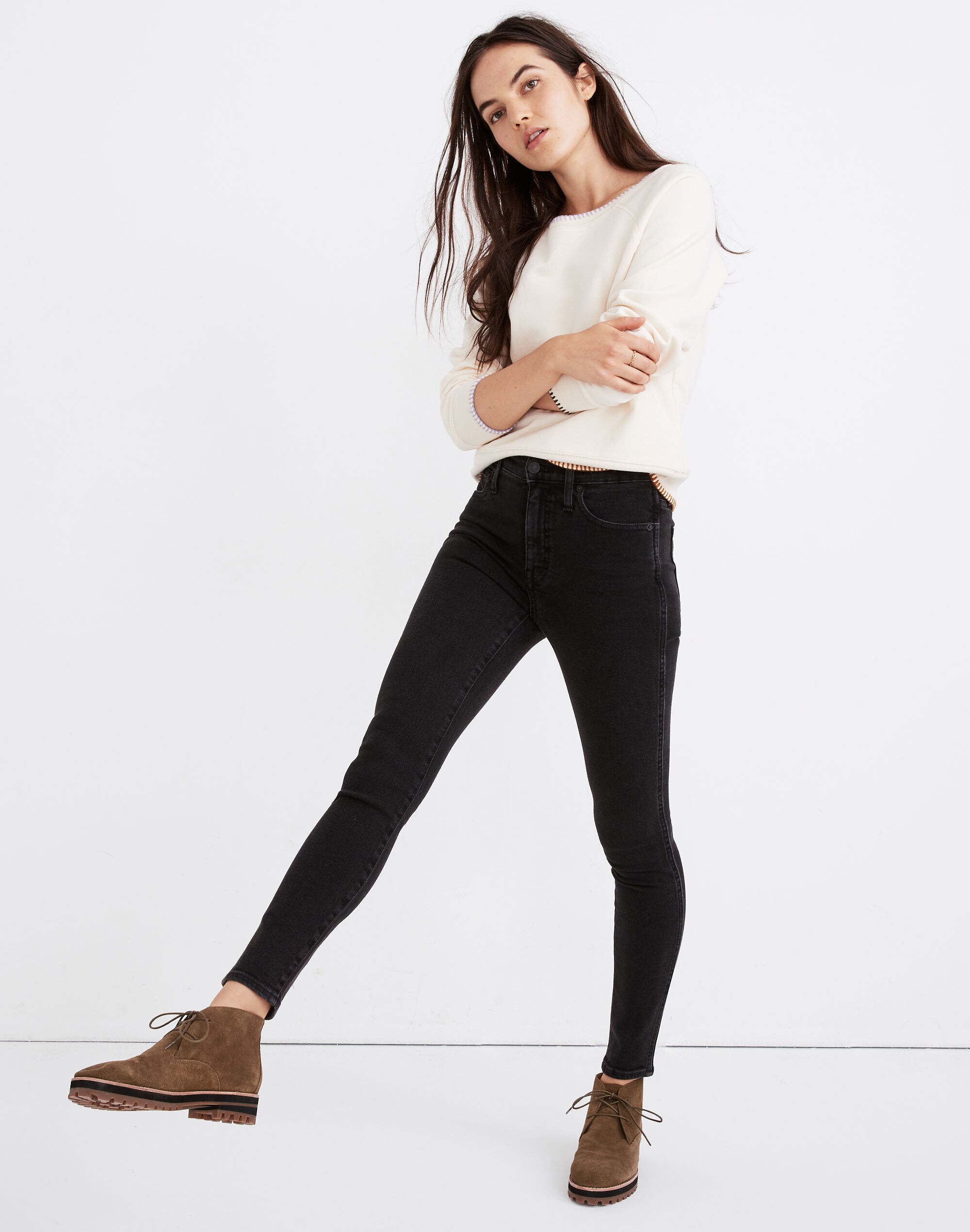 tall 10 high-rise skinny jeans in starkey wash