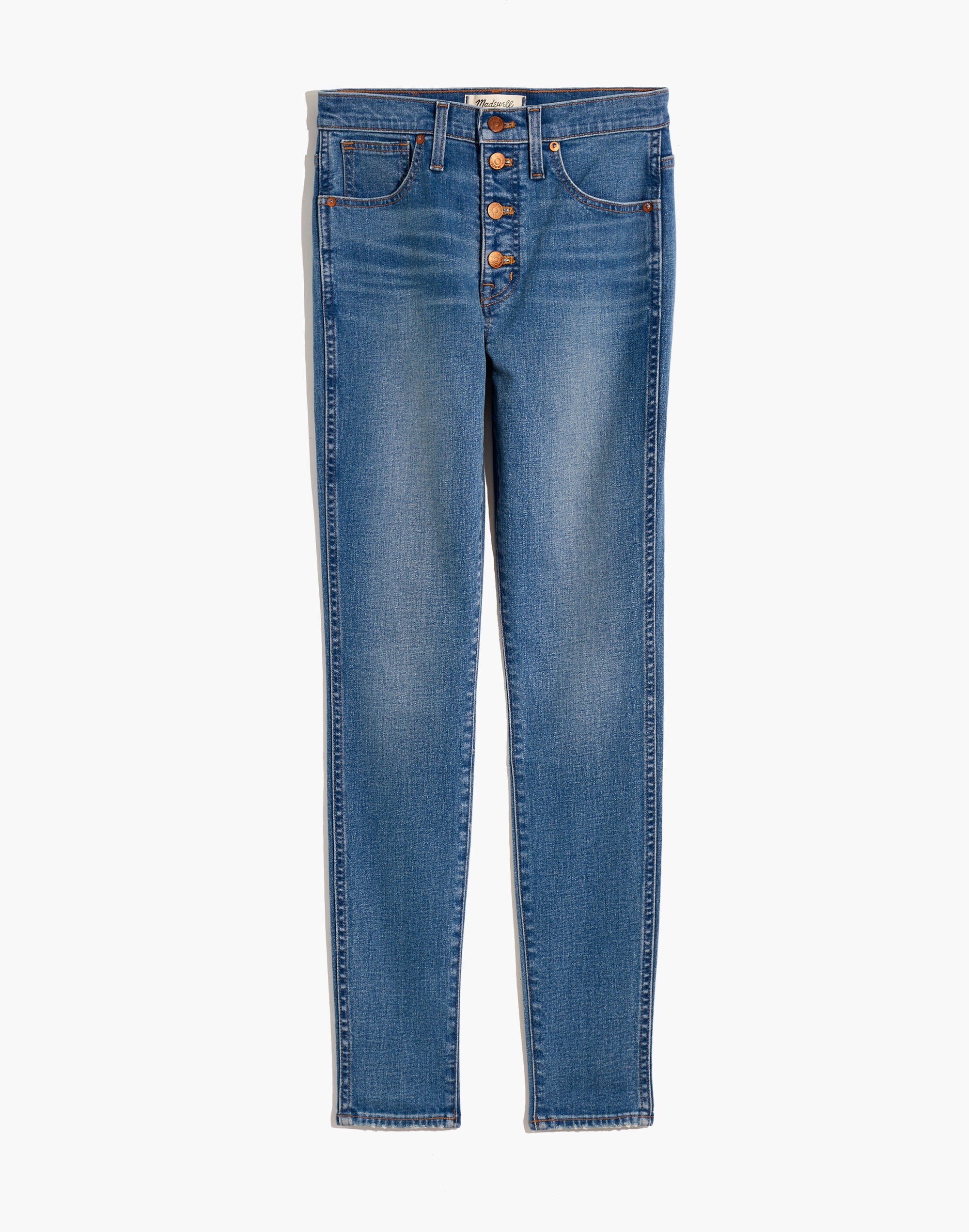 10" High-Rise Skinny Jeans in Dewitt Wash: Button-Front TENCEL&trade; Denim Edition