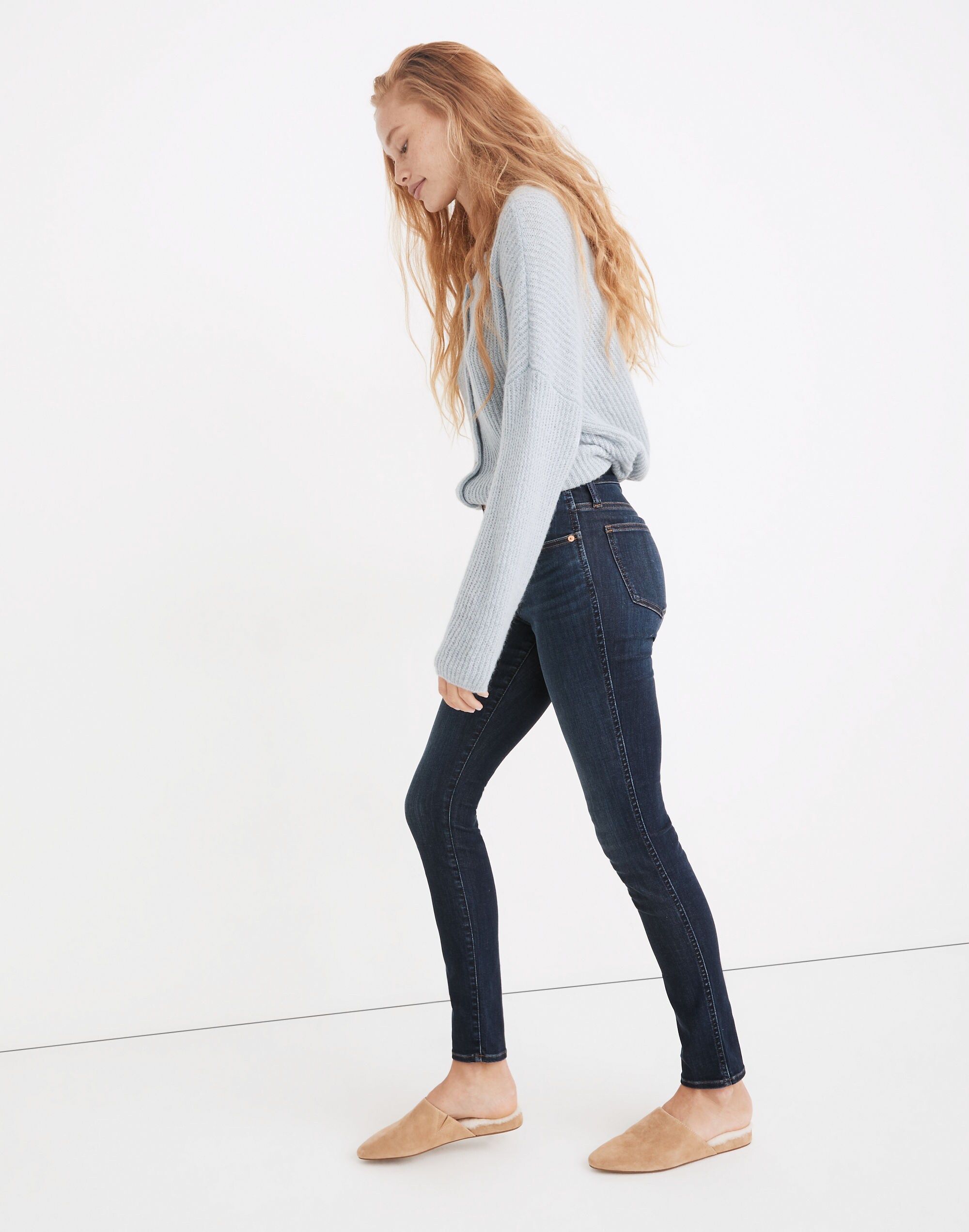 10" High-Rise Skinny Jeans in Woodland Wash: TENCEL&trade; Denim Edition