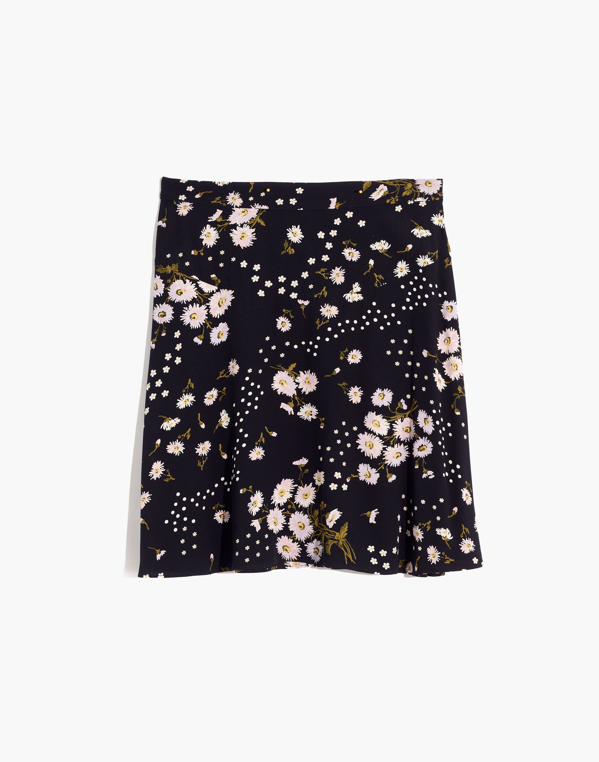 A-Line Mini Skirt in Polka Daisies