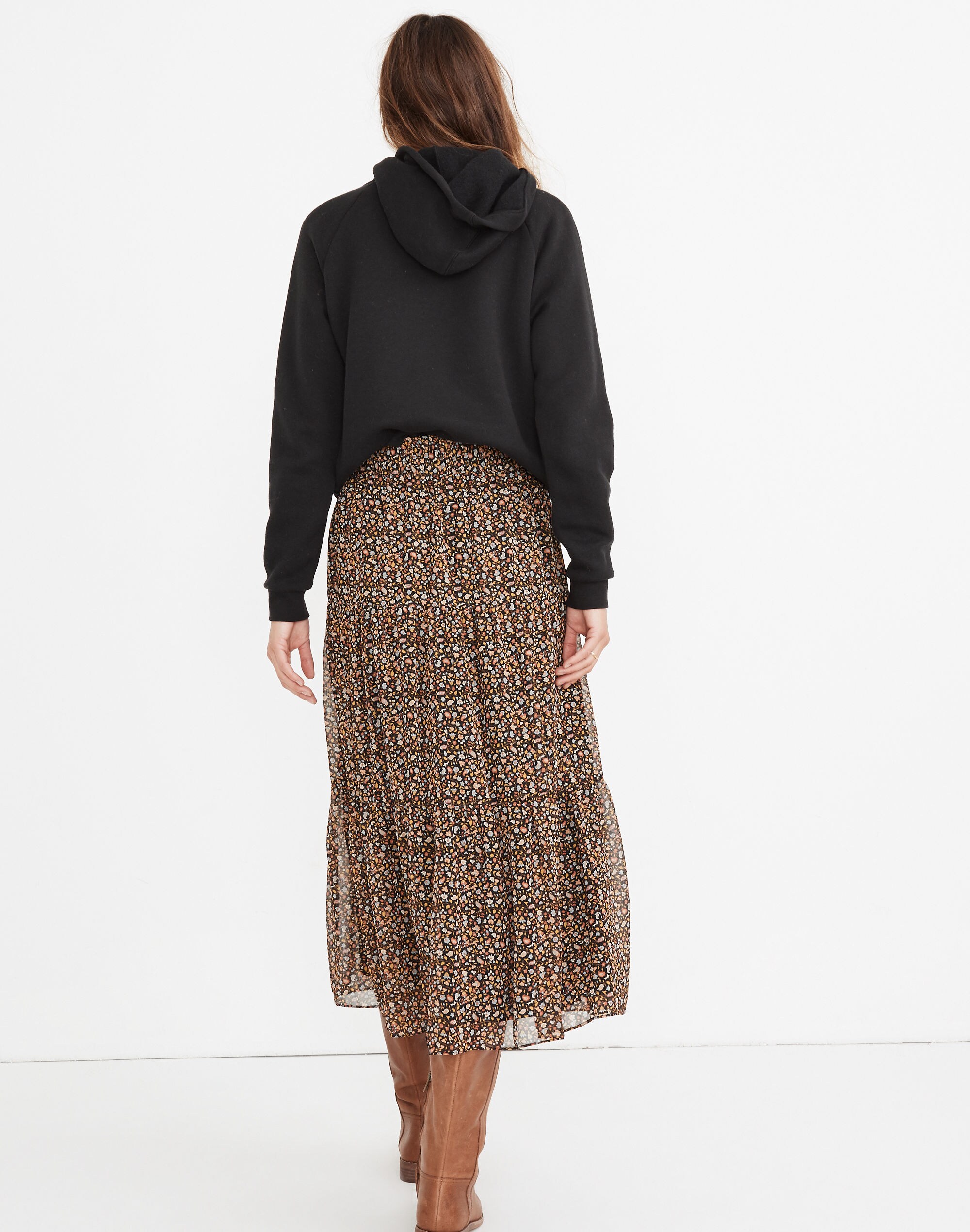 (Re)sourced Georgette Tiered Maxi Skirt in Folktale Paisley