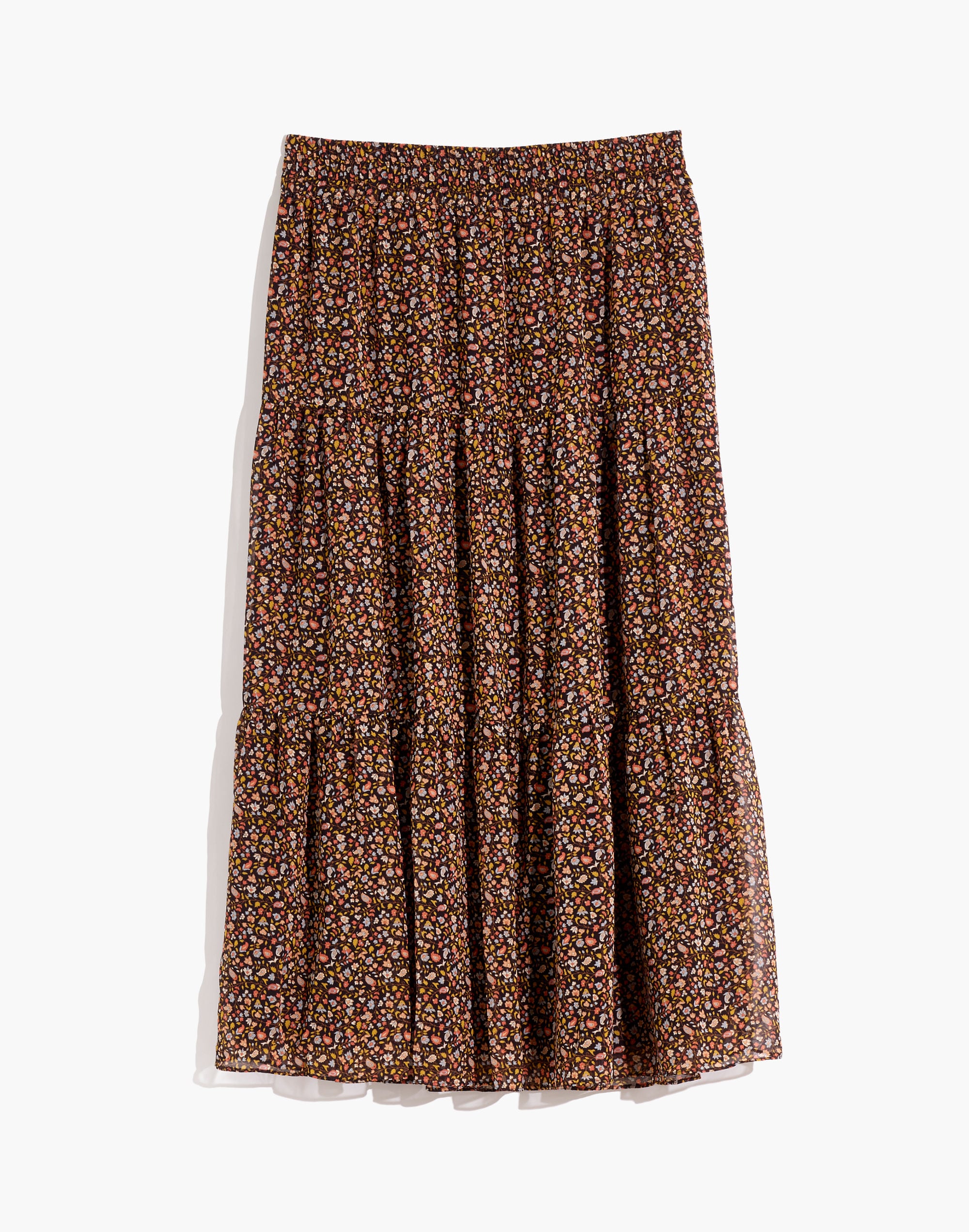 (Re)sourced Georgette Tiered Maxi Skirt in Folktale Paisley