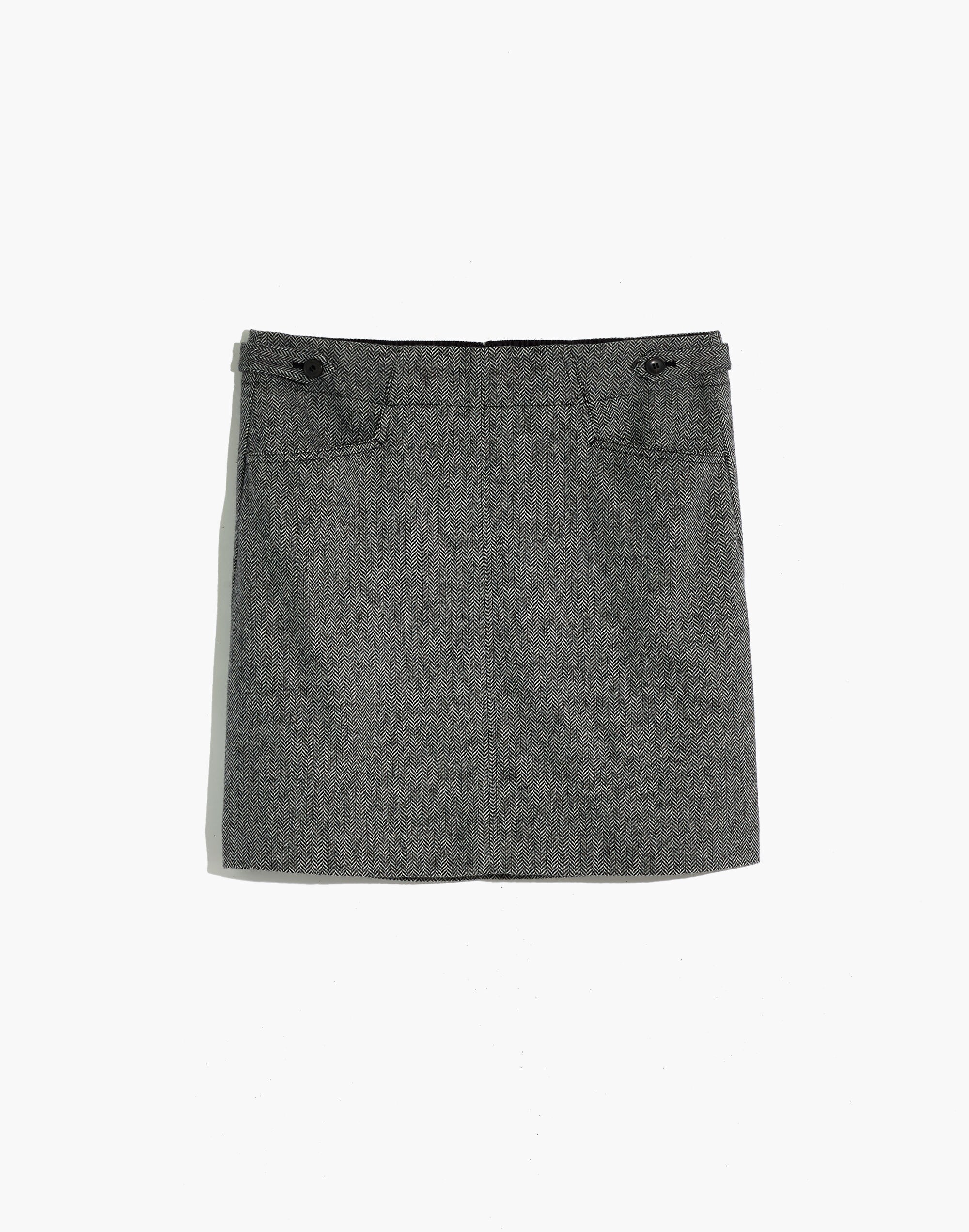 Herringbone Assembly A-Line Mini Skirt