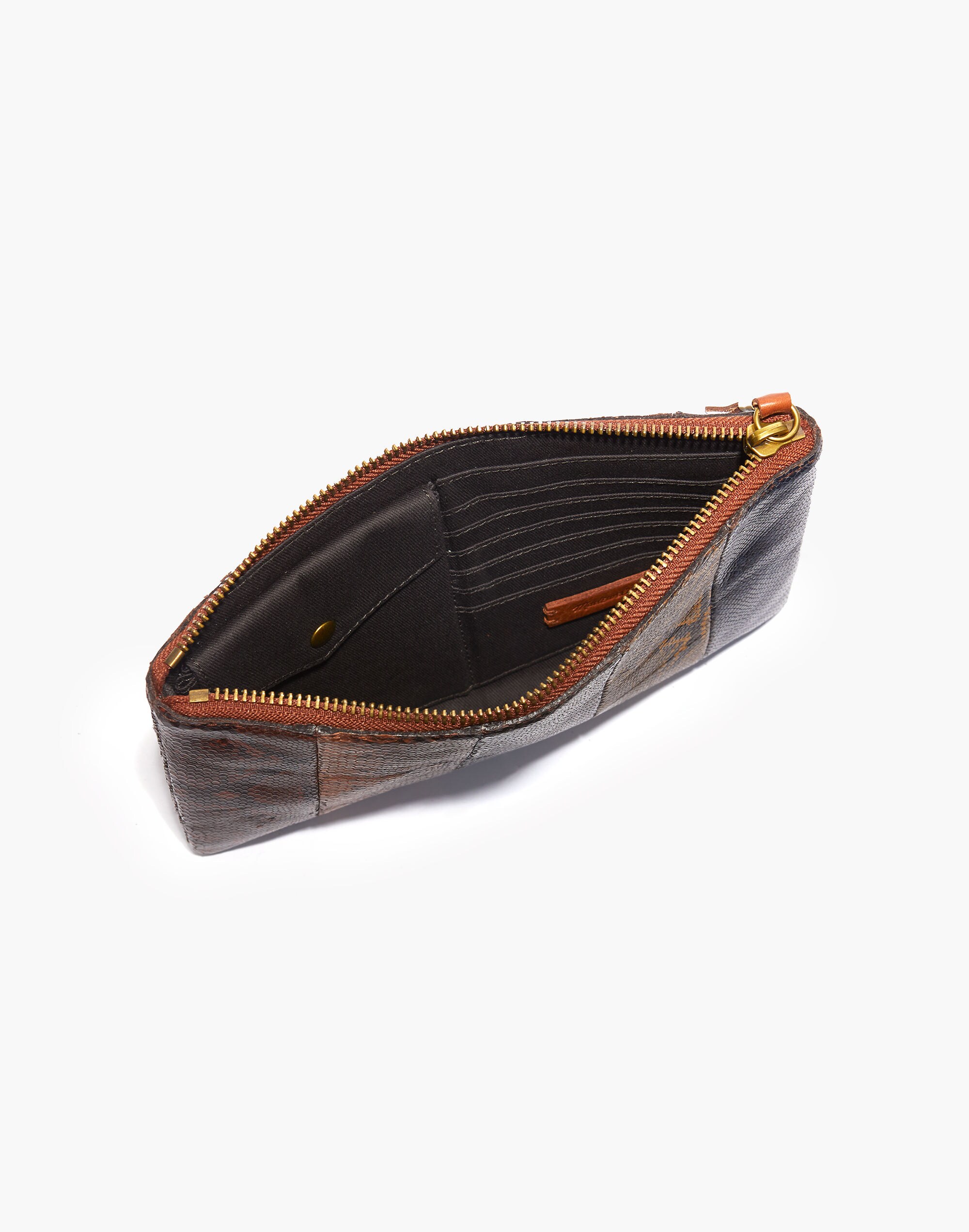 The Leather Pouch Clutch: Colorblock Snake Embossed Edition