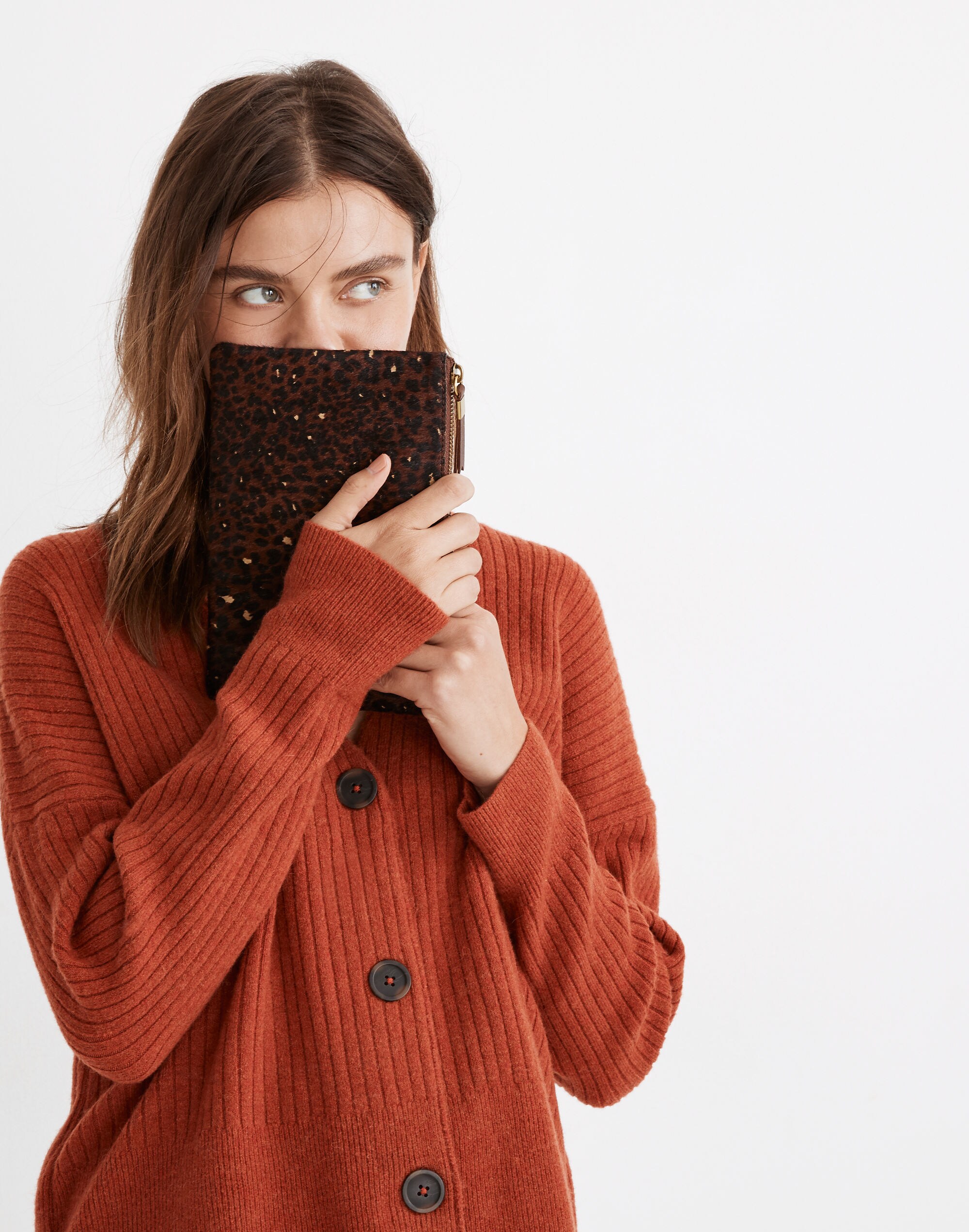 The Leather Pouch Clutch: Painted Leopard Calf Hair Edition