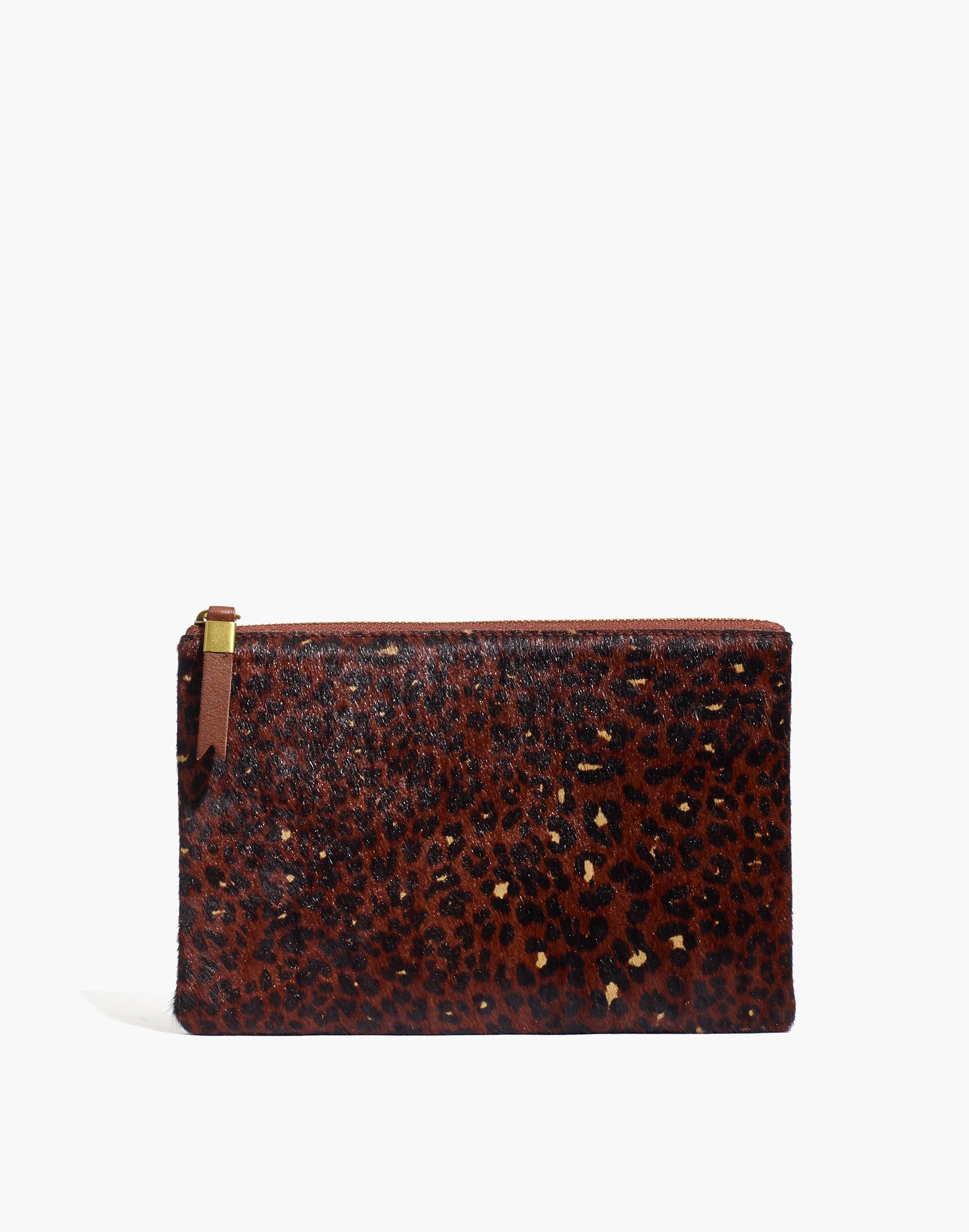 the leather pouch clutch: painted leopard calf hair edition