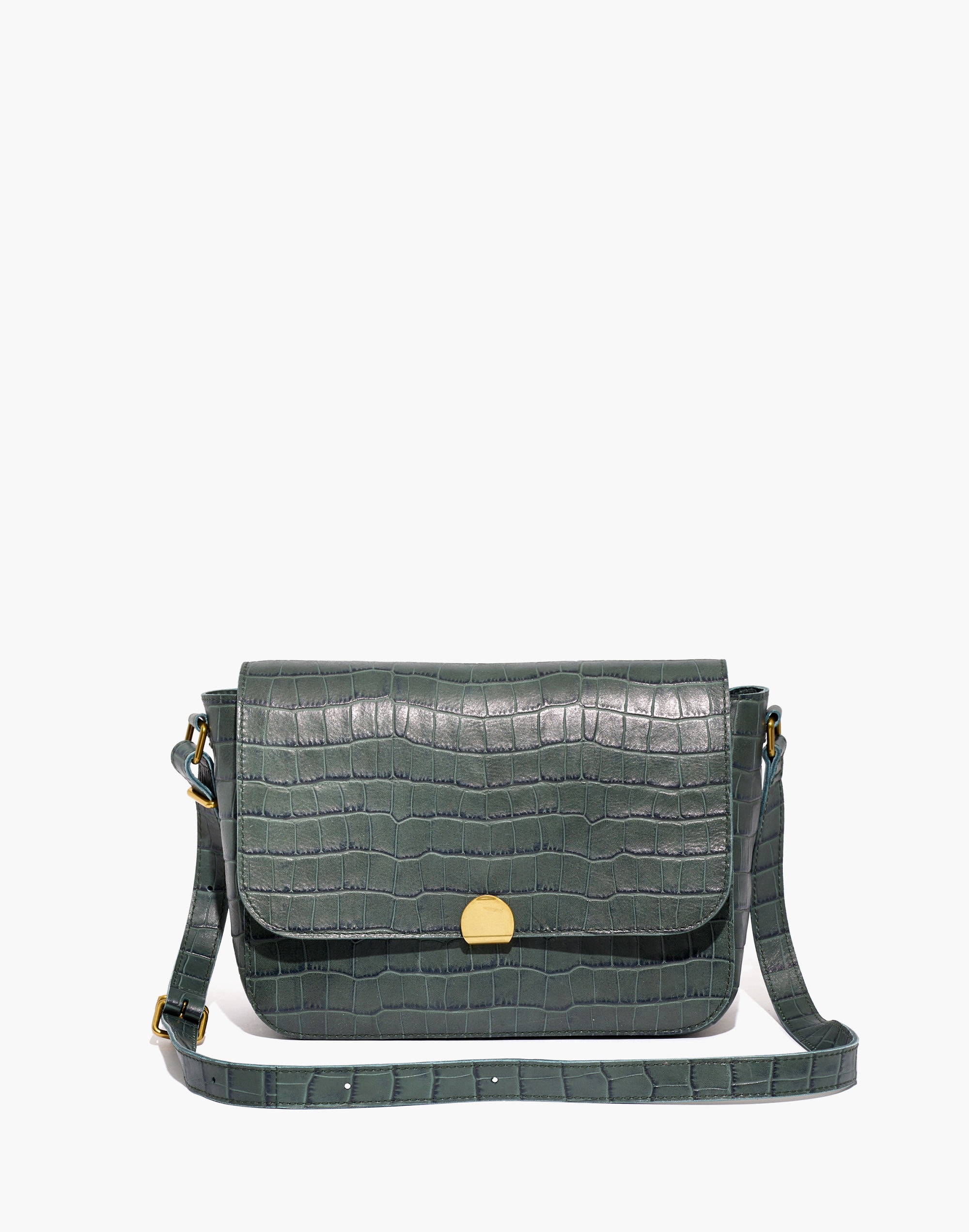 the abroad shoulder bag: croc embossed leather edition