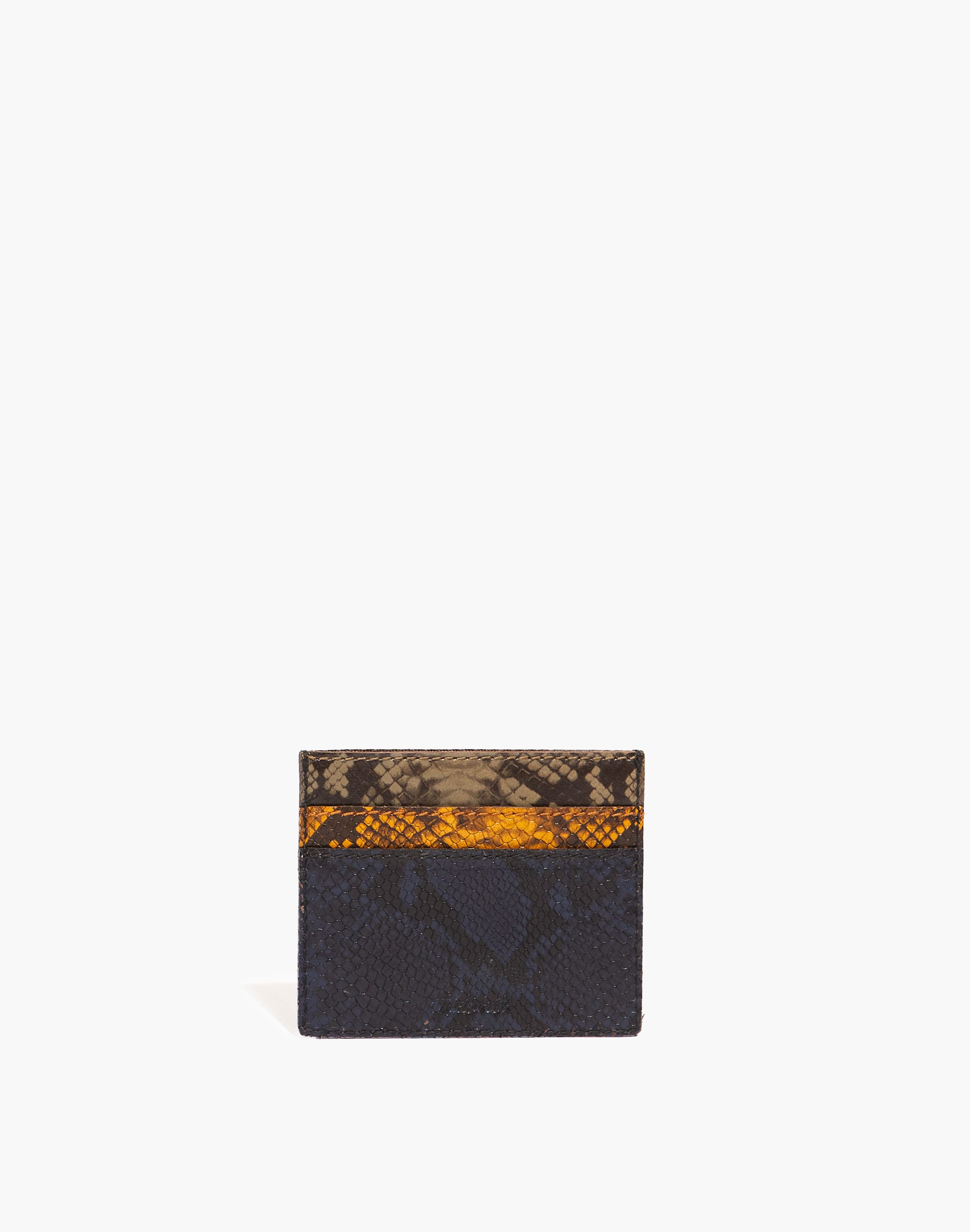The Leather Card Case: Colorblock Snake Embossed Edition