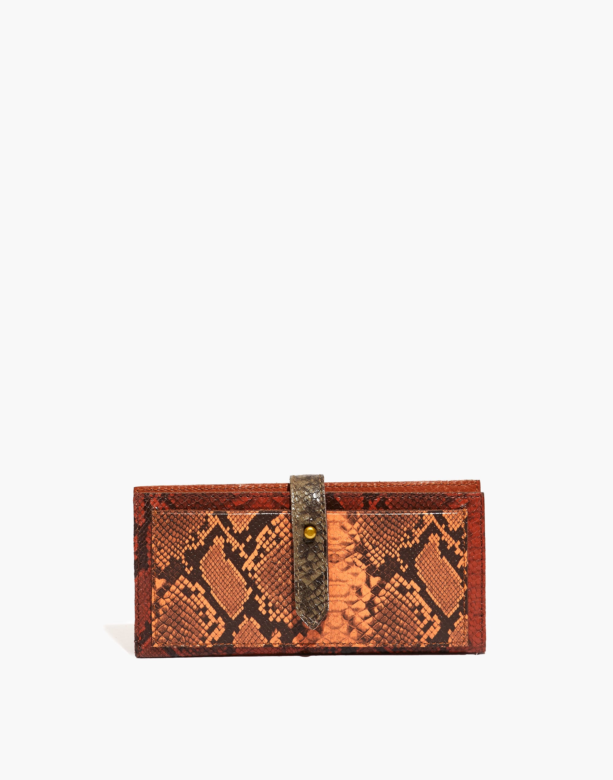 the post wallet: colorblock snake embossed edition
