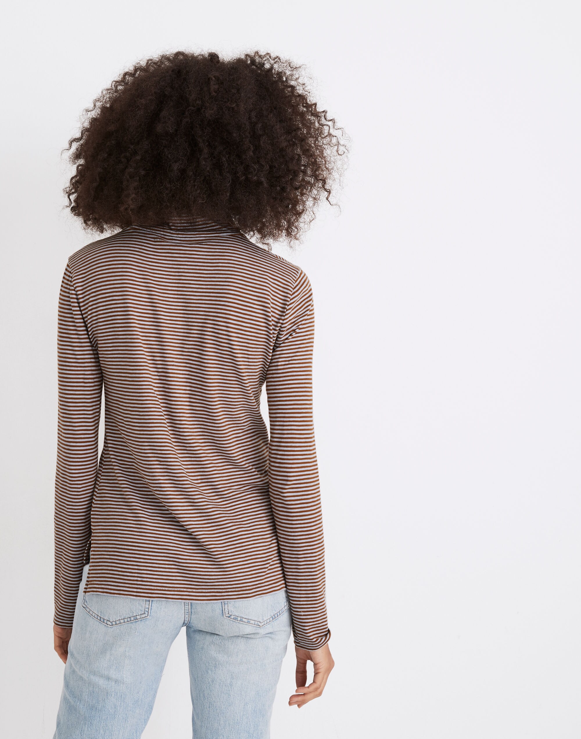 Whisper Cotton Turtleneck in Carlsbad Stripe