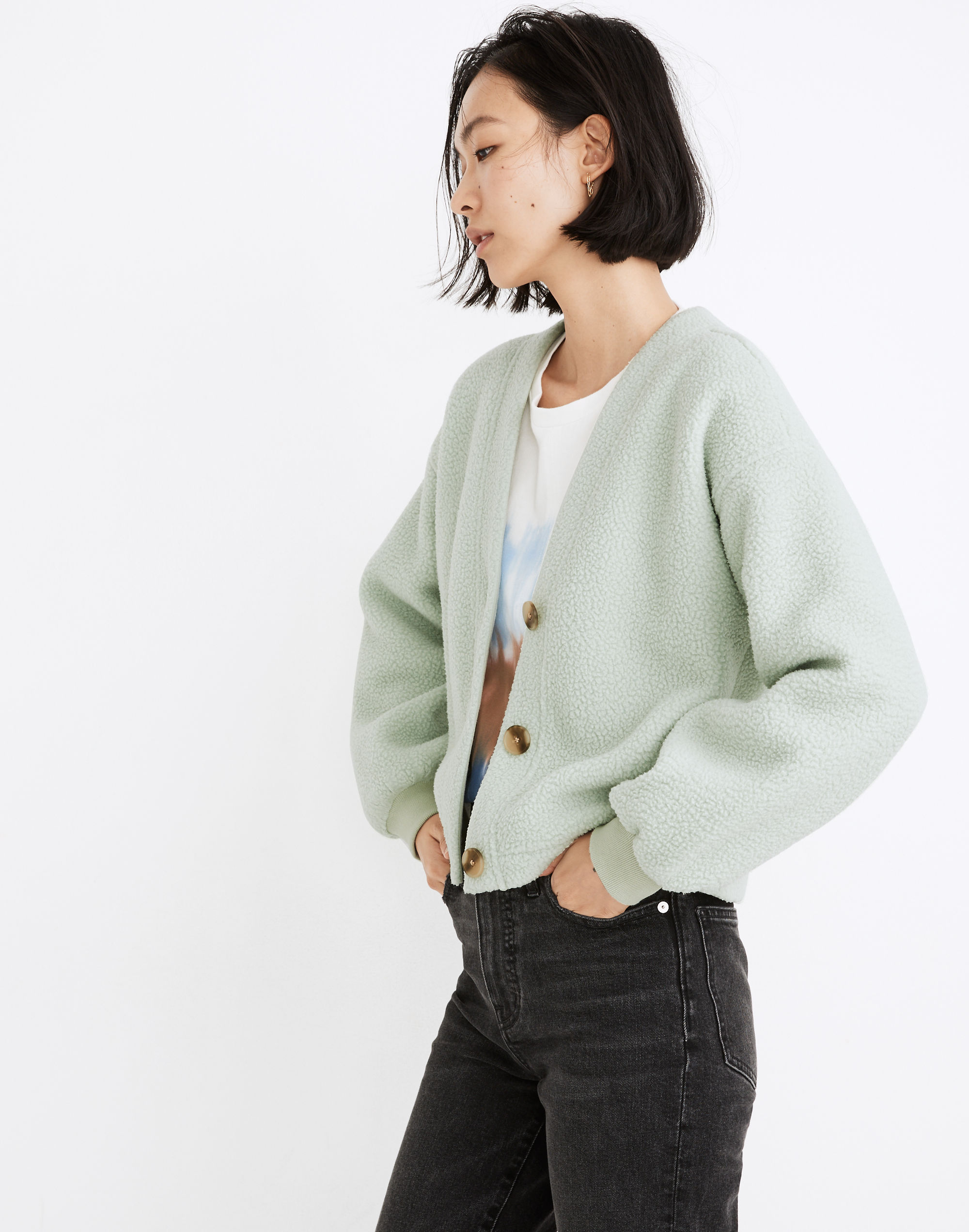 (Re)sourced Fleece Crop Cardigan