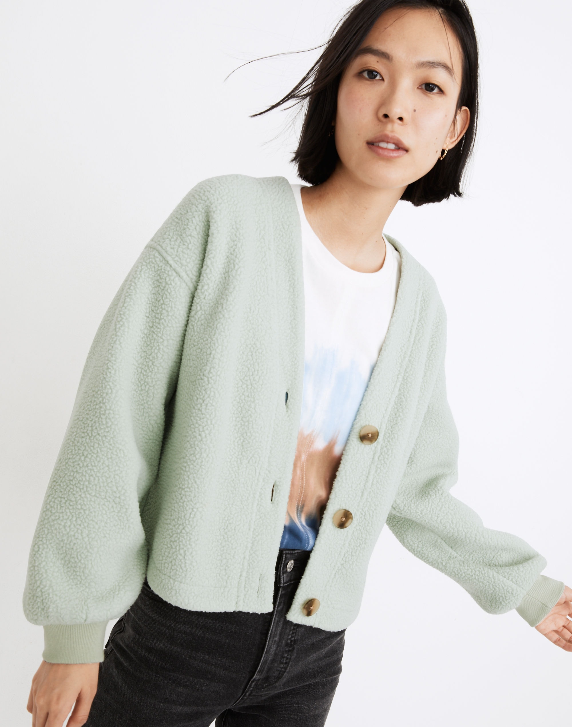 (Re)sourced Fleece Crop Cardigan
