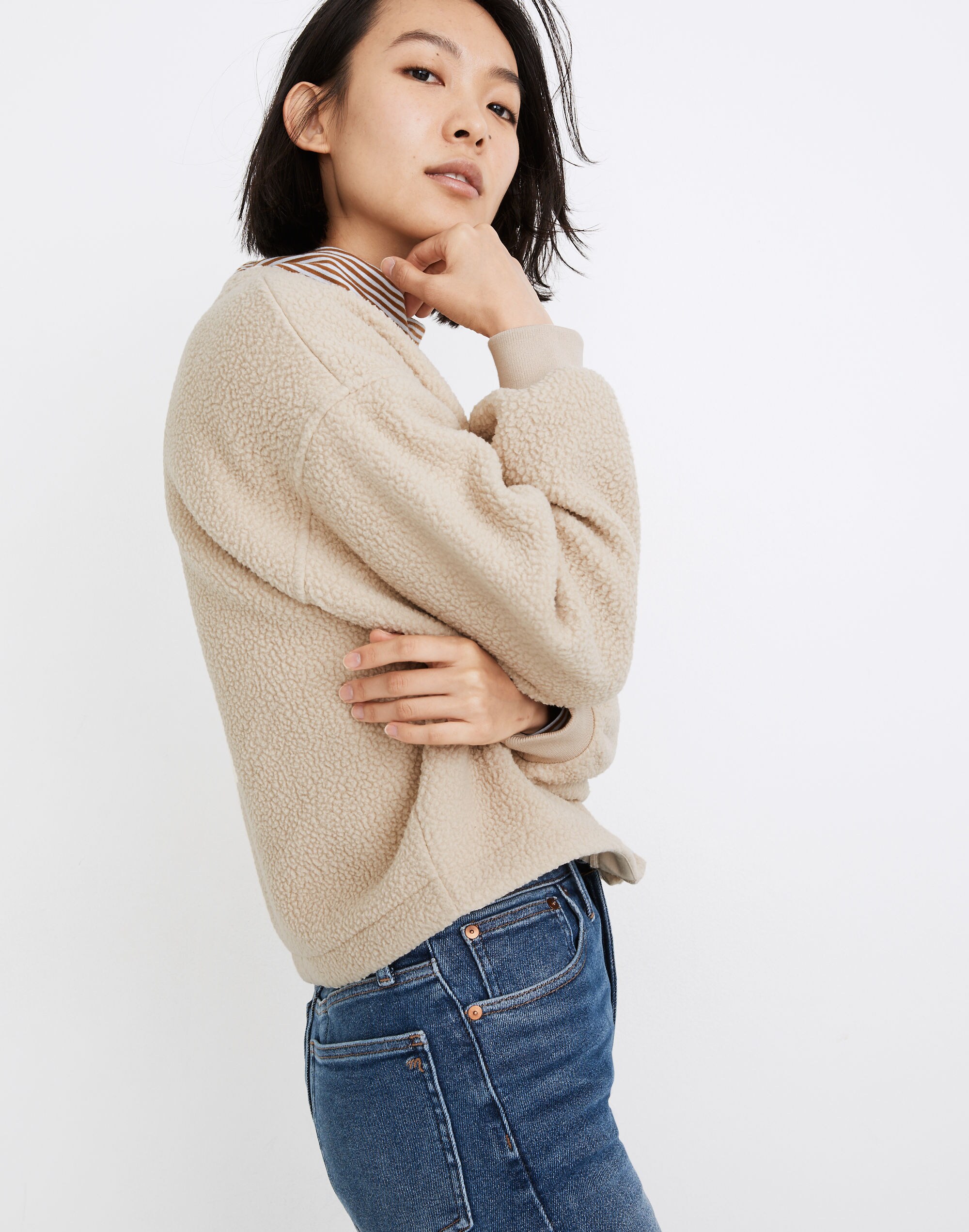 (Re)sourced Fleece Crop Cardigan