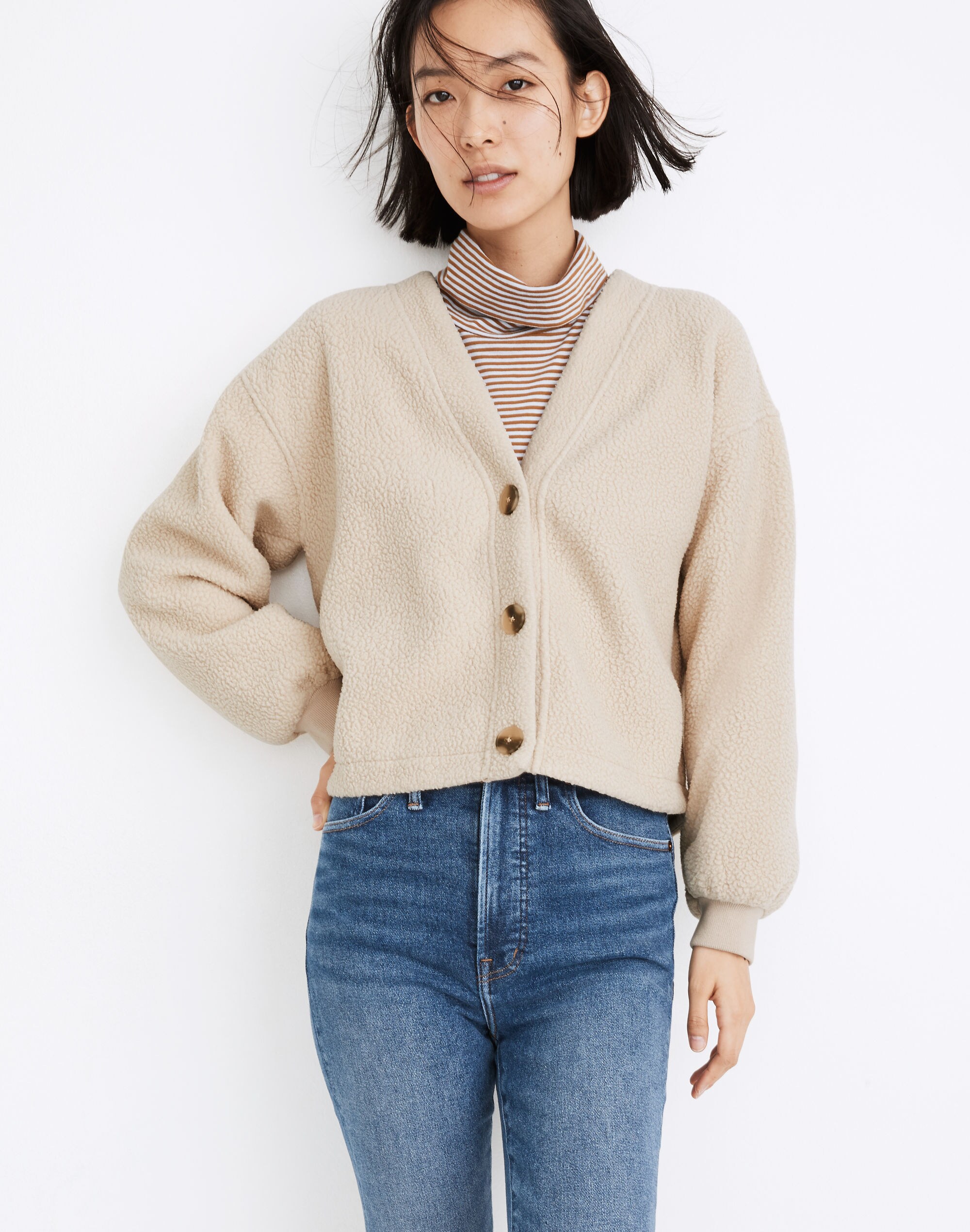 (Re)sourced Fleece Crop Cardigan