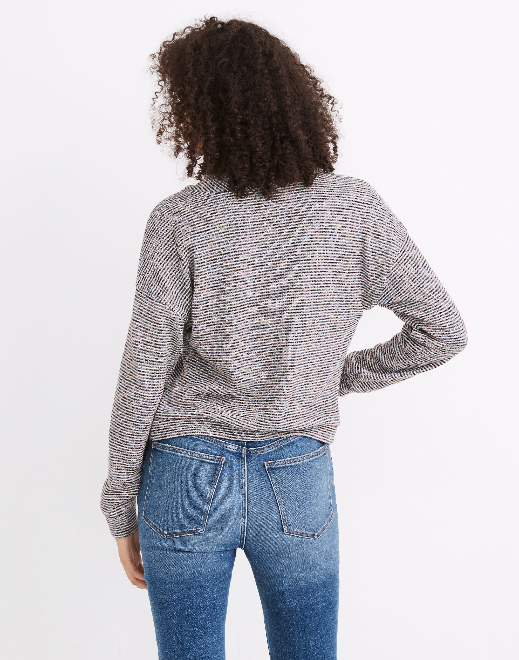 Textured Turtleneck Top in Rainbow Rib