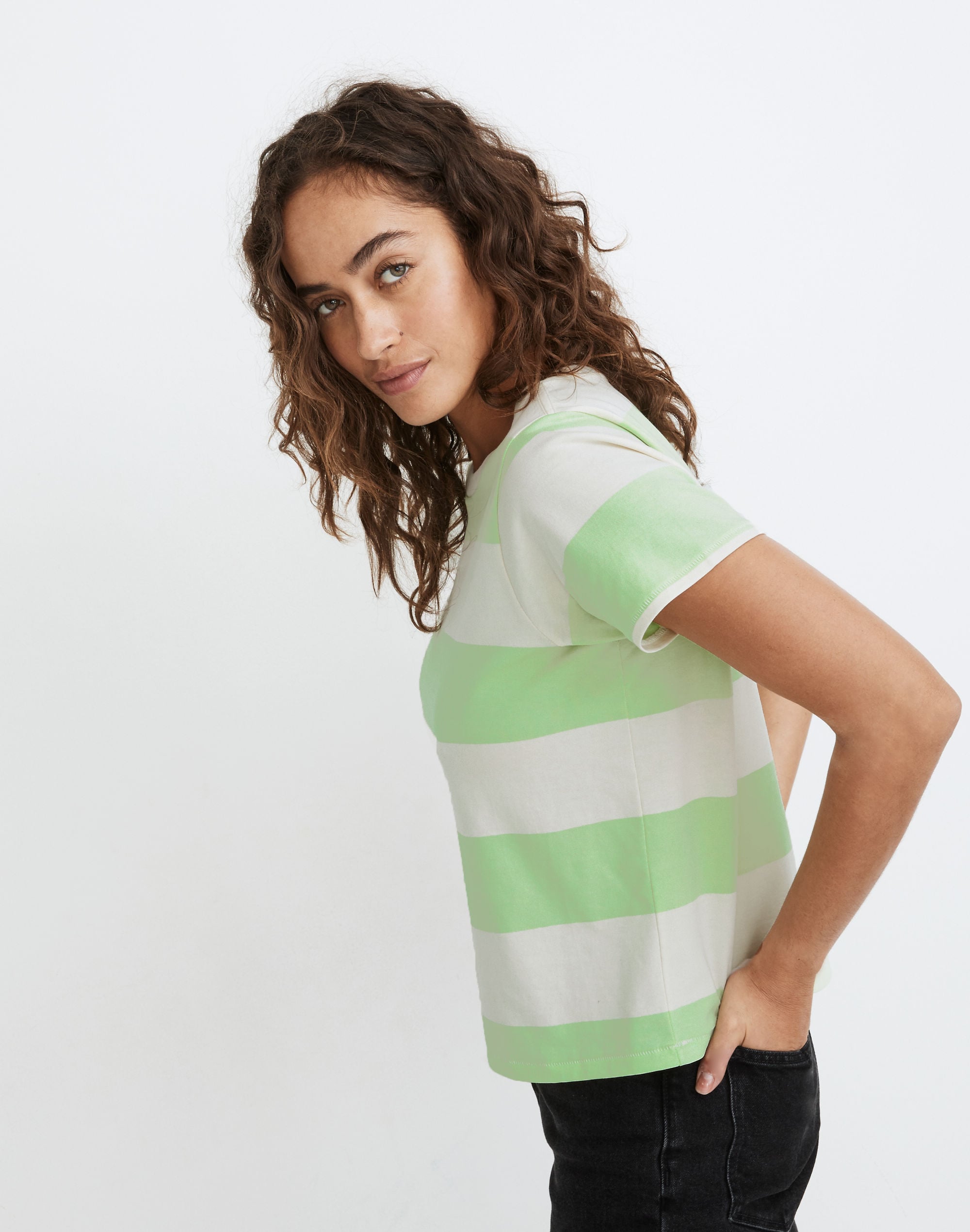 Supima&reg; Cotton Essential Tee in Brookline Stripe