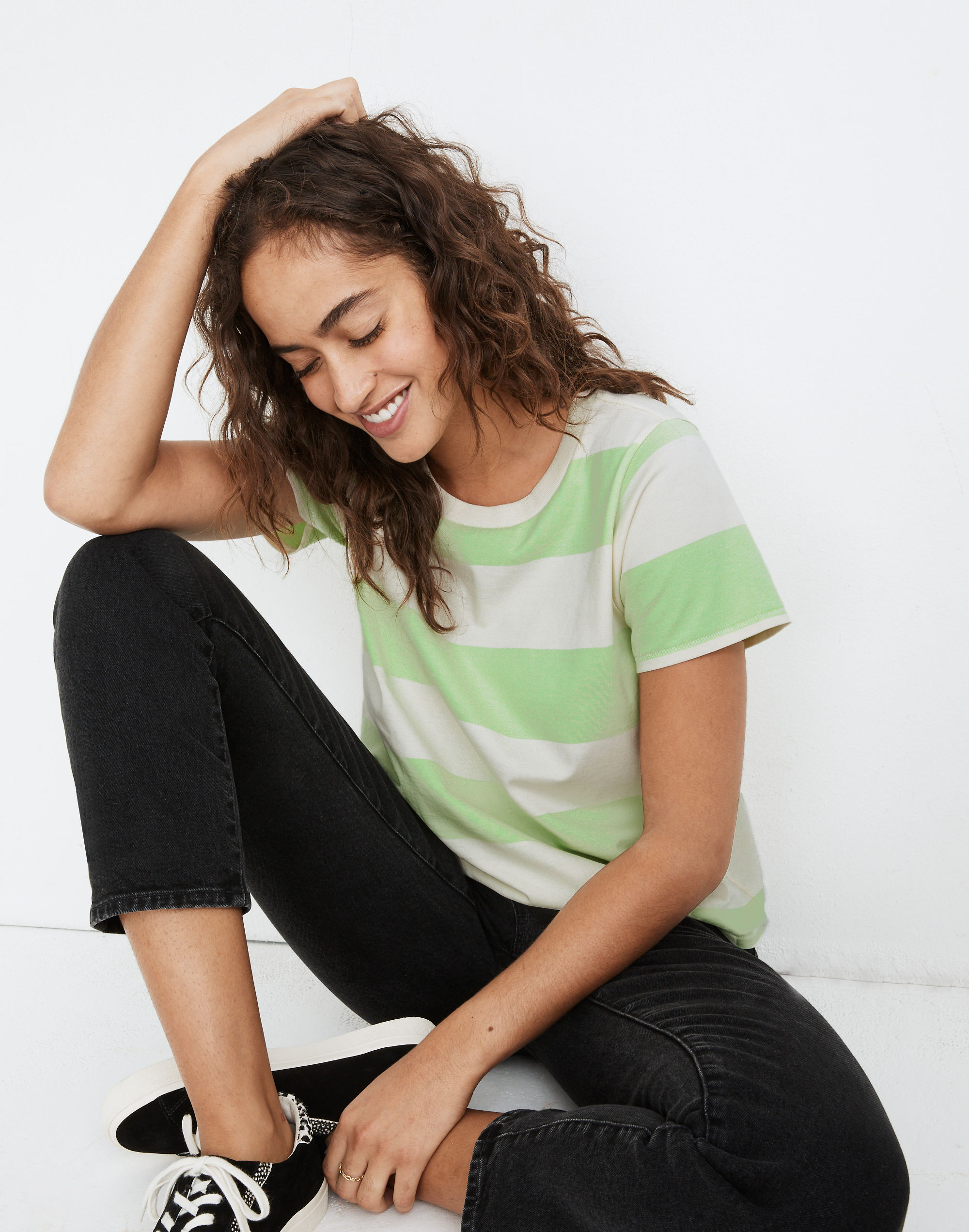 Supima&reg; Cotton Essential Tee in Brookline Stripe