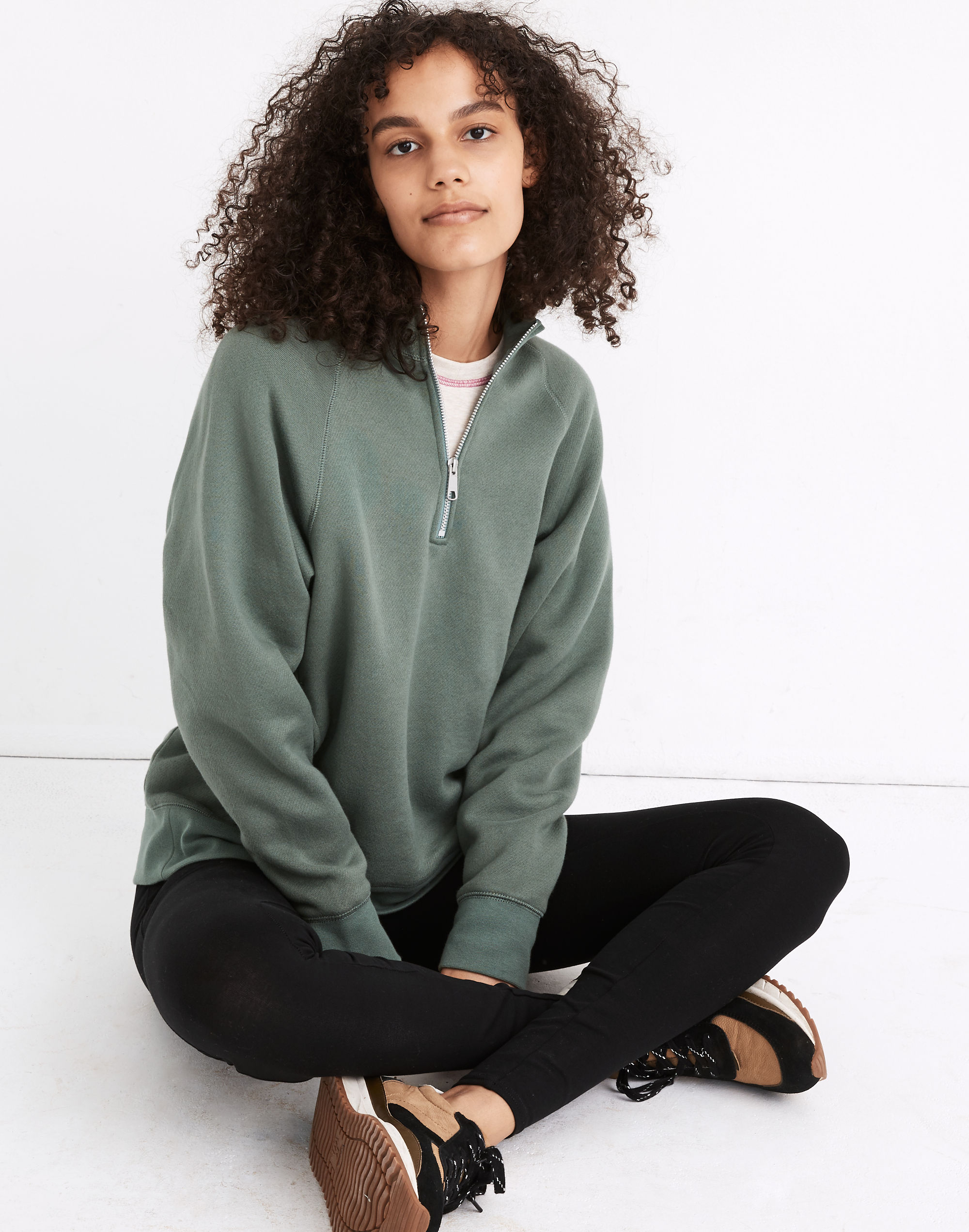 MWL Betterterry Zip-Front Mockneck Sweatshirt | Madewell