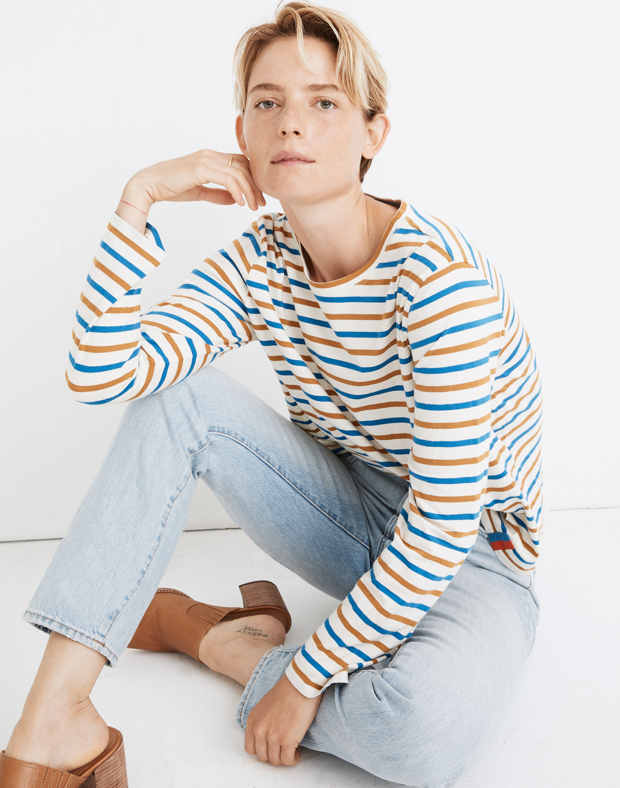 madewell x kule striped modern long-sleeve tee