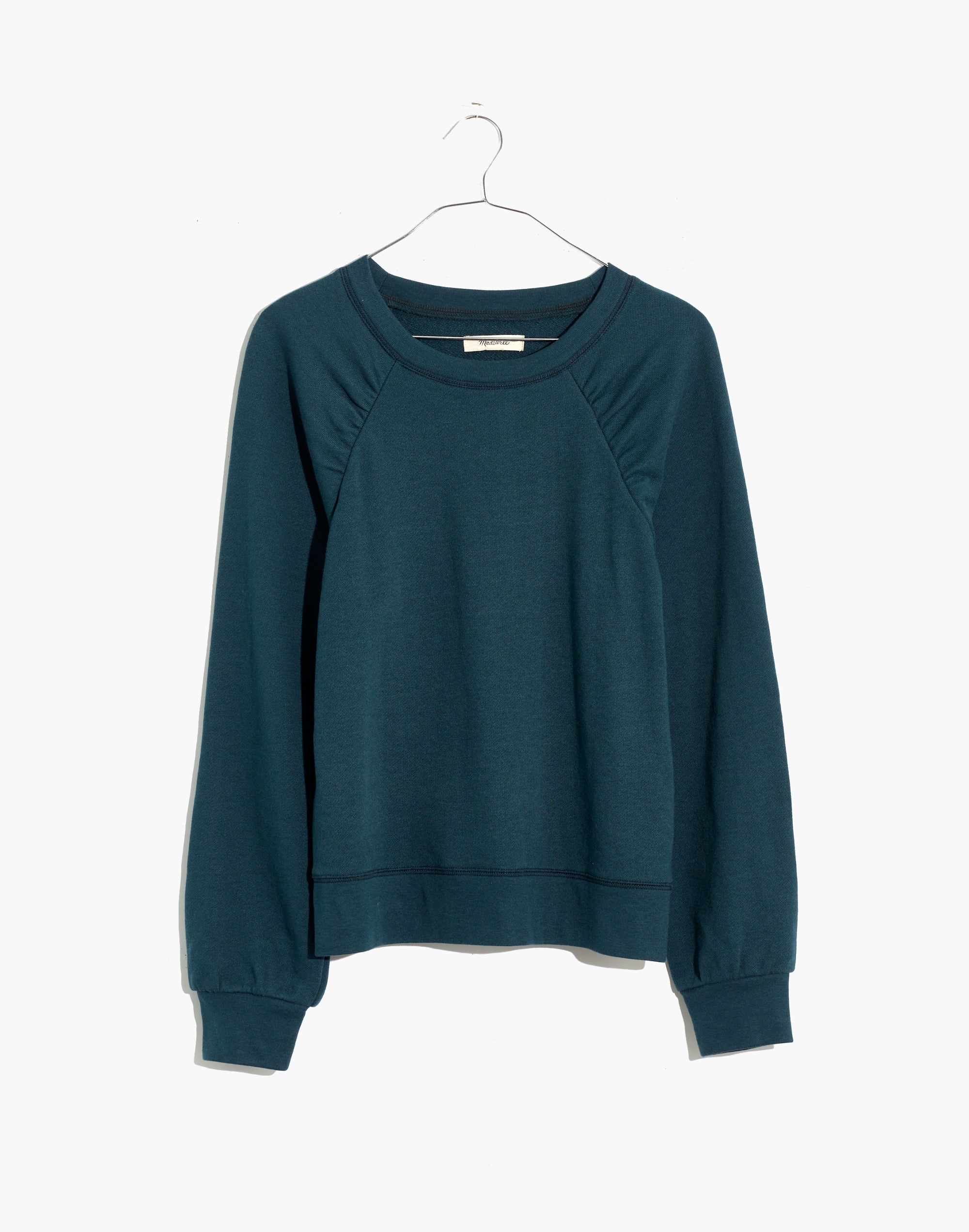 Gathered Puff-Sleeve Sweatshirt