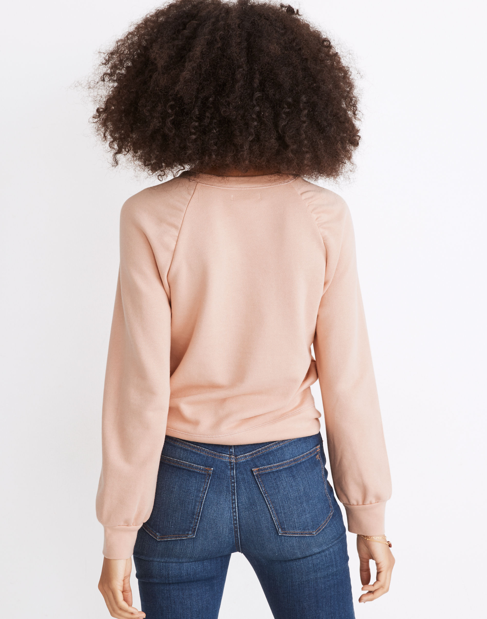 Gathered Puff-Sleeve Sweatshirt
