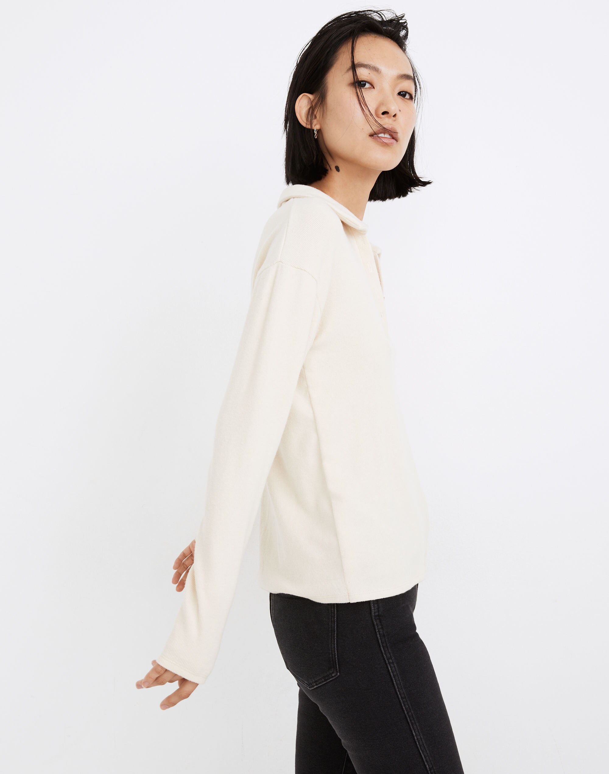 Plush Ribbed Polo Shirt