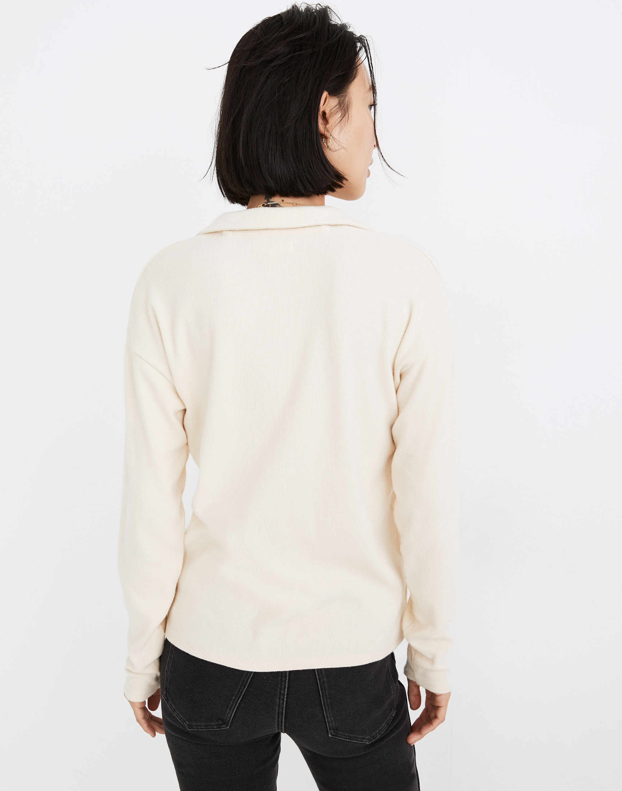 Plush Ribbed Polo Shirt