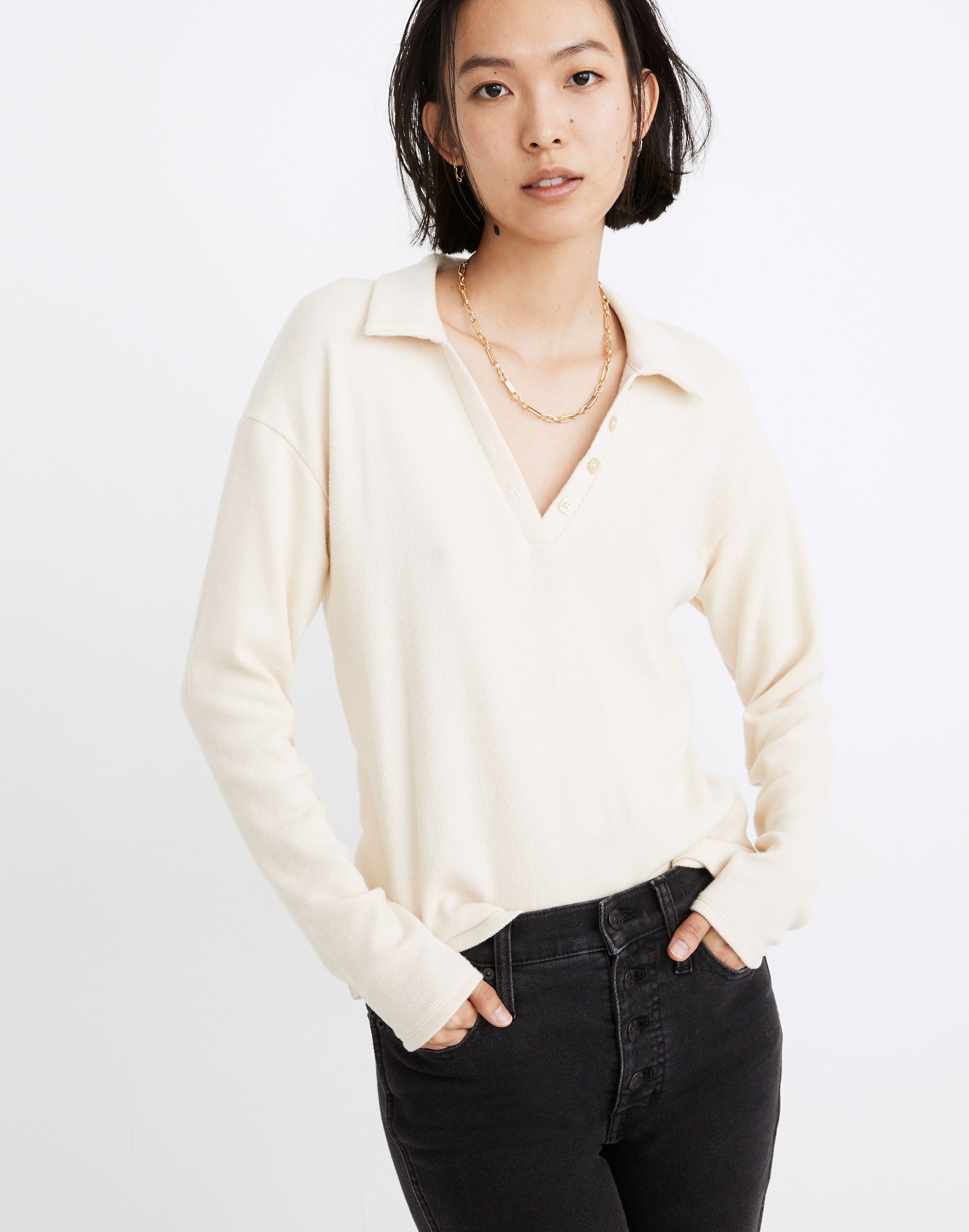 Plush Ribbed Polo Shirt