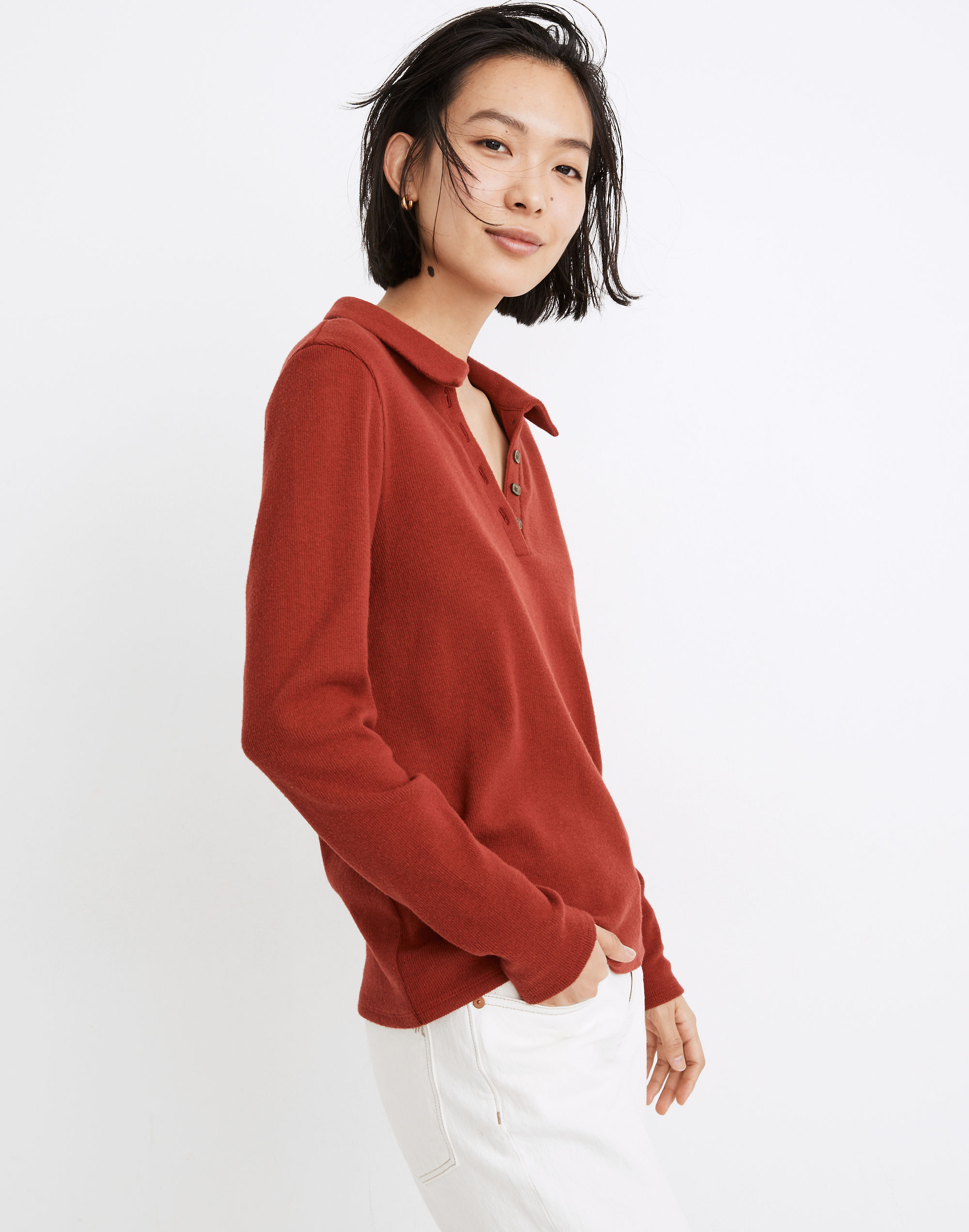 Plush Ribbed Polo Shirt