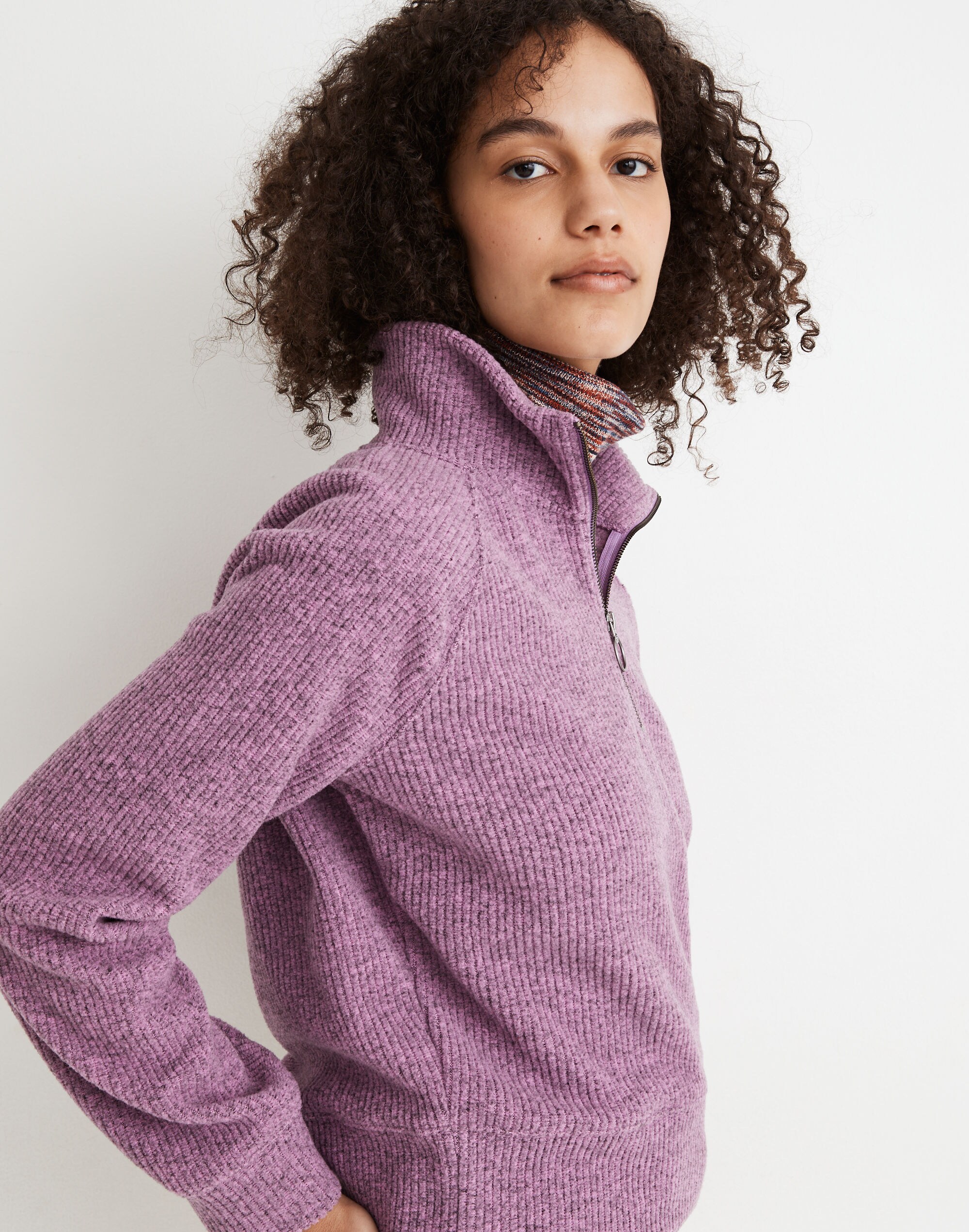 Fleece Half-Zip Popover Top