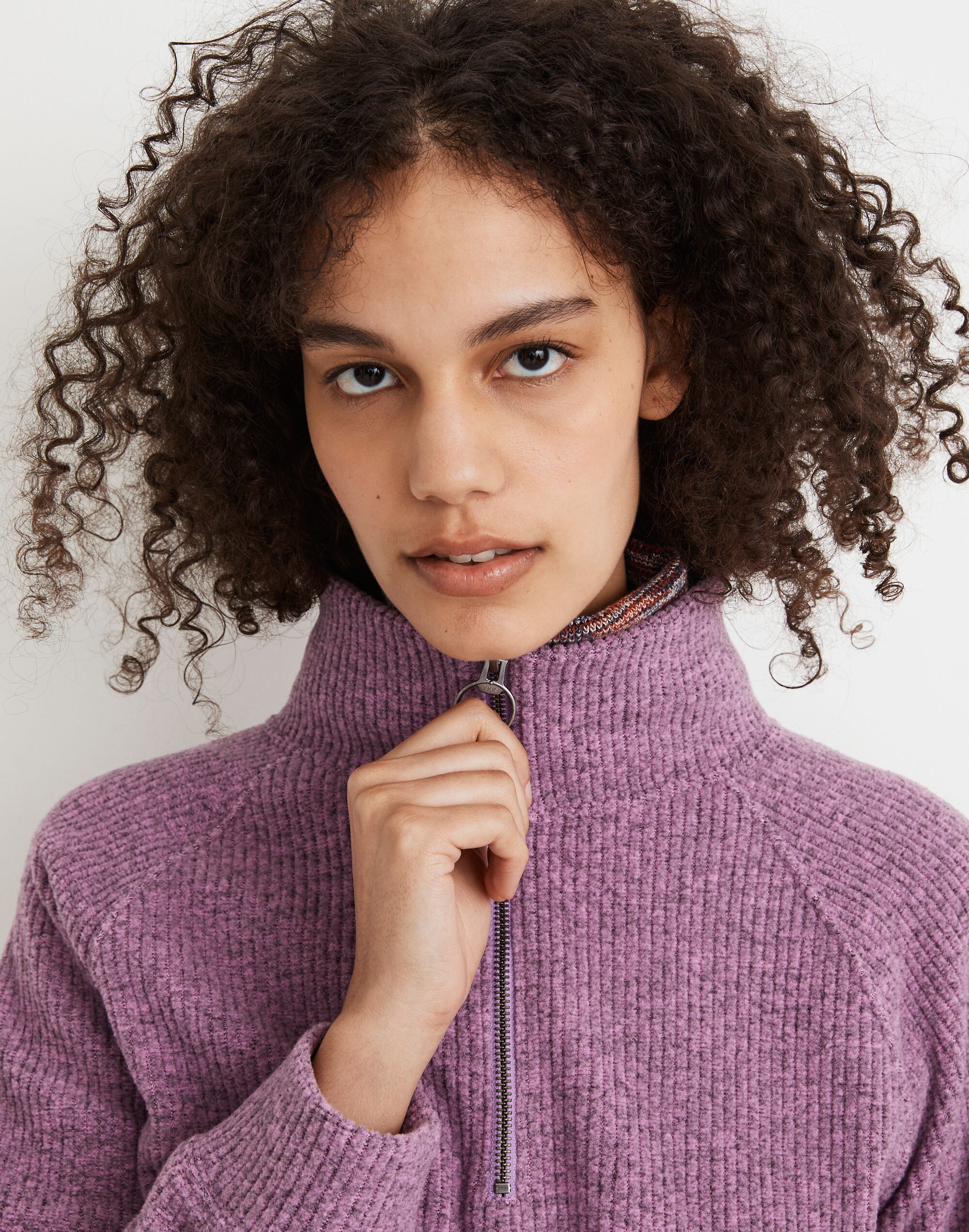 Fleece Half-Zip Popover Top