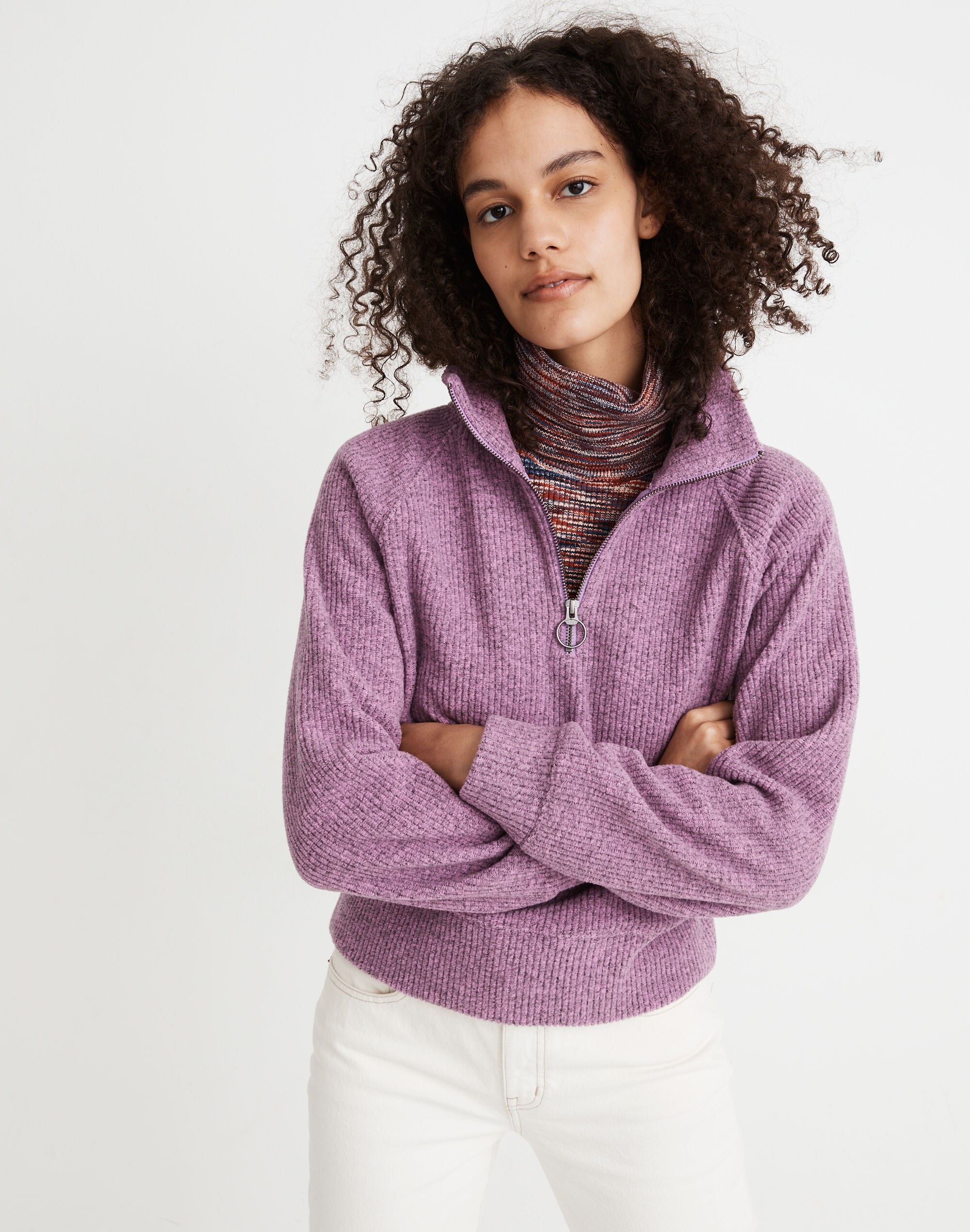 Fleece Half-Zip Popover Top