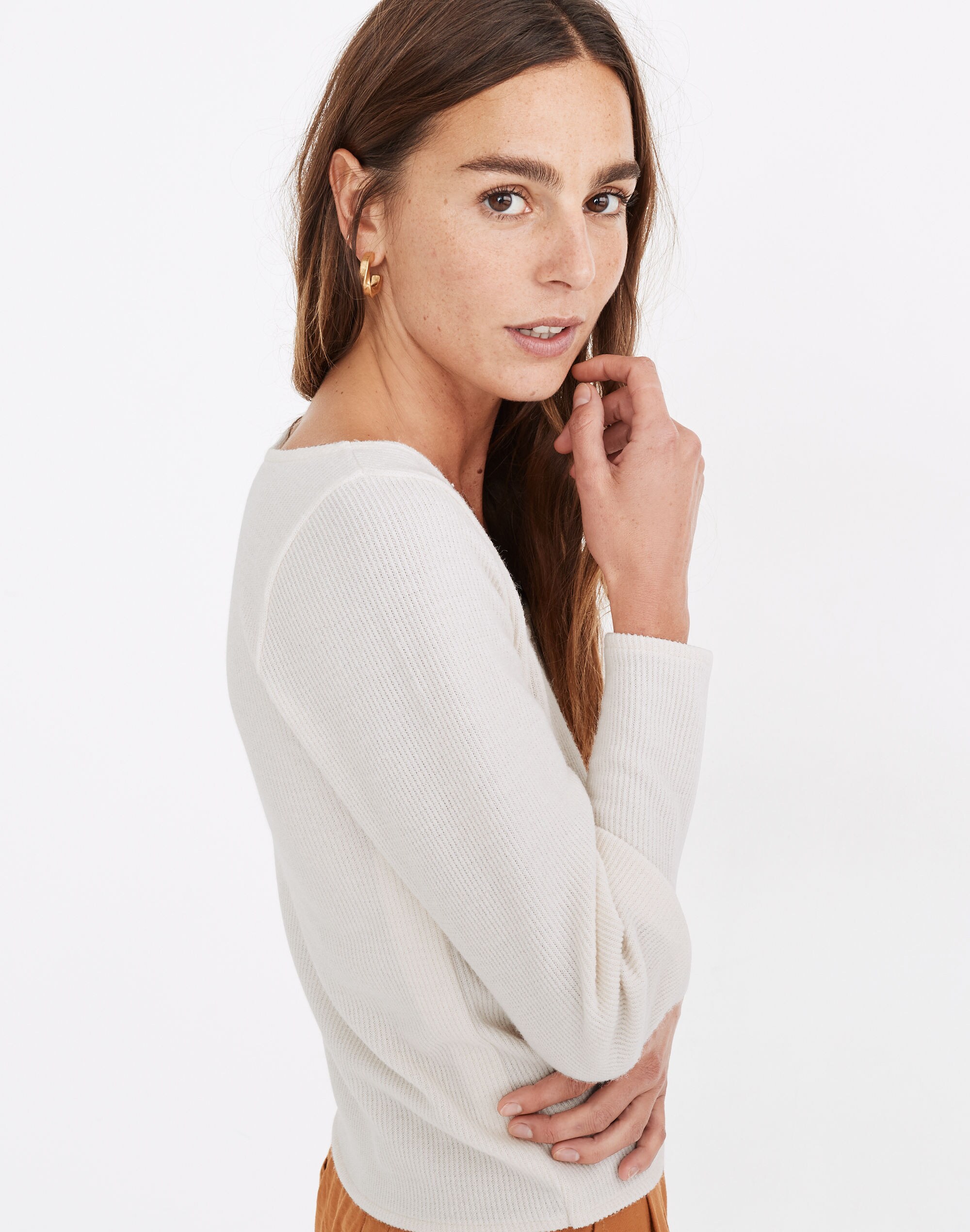 Ottoman Rib Square-Neck Top