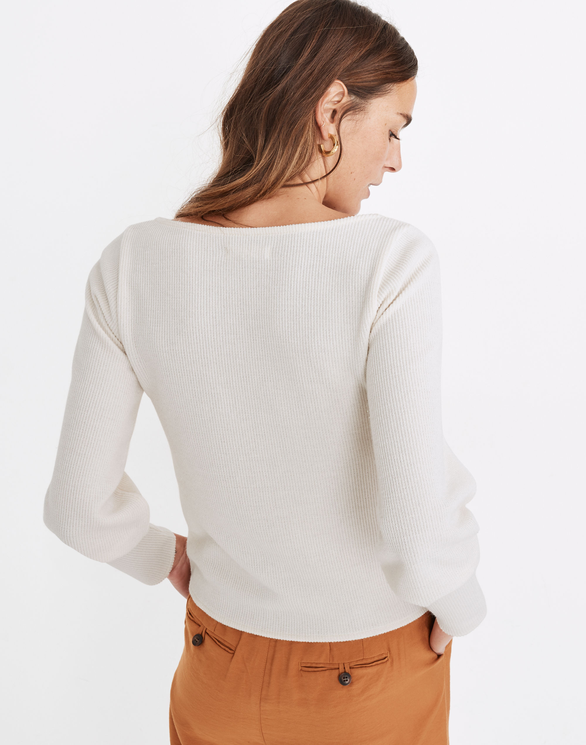 Ottoman Rib Square-Neck Top