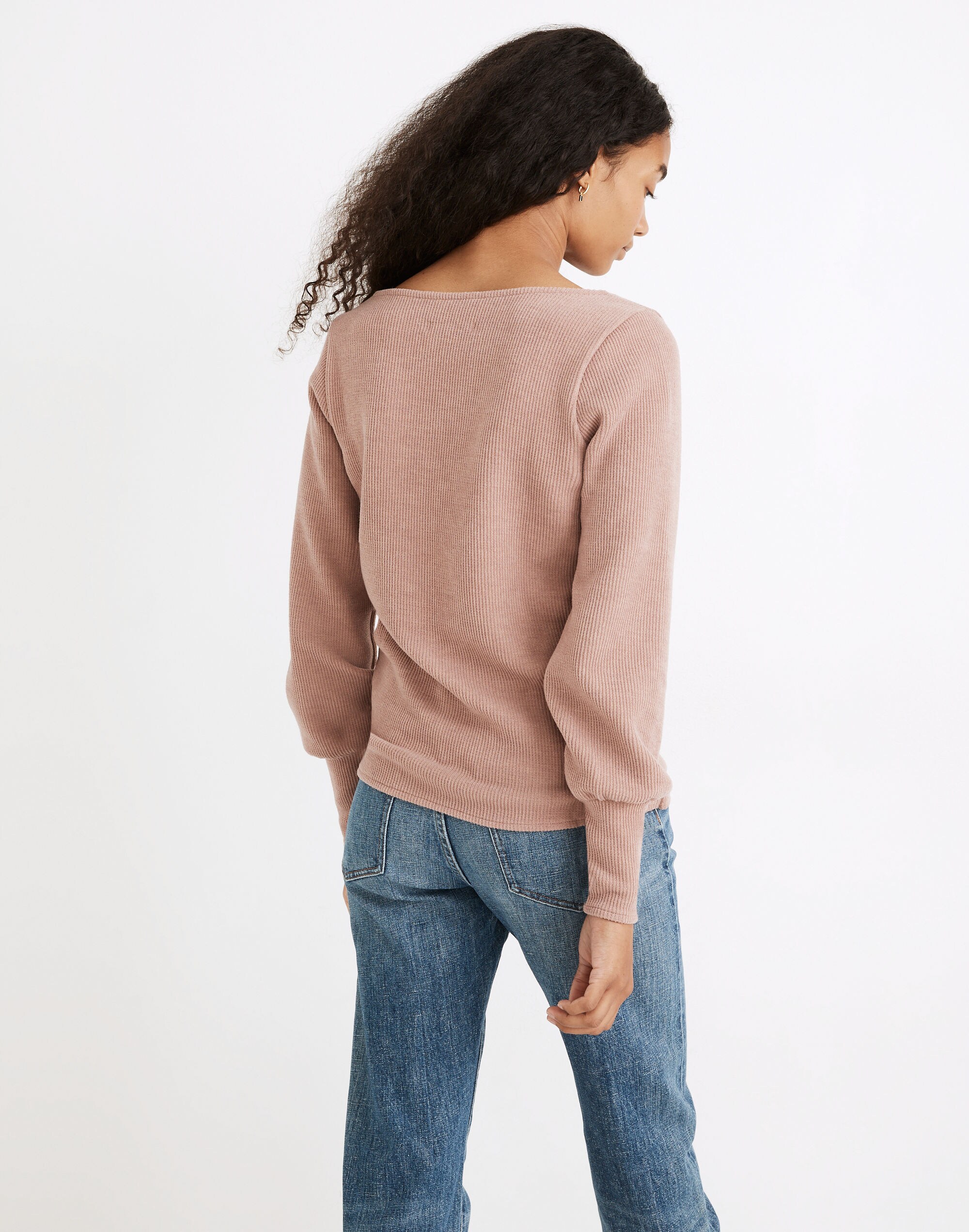 Ottoman Rib Square-Neck Top