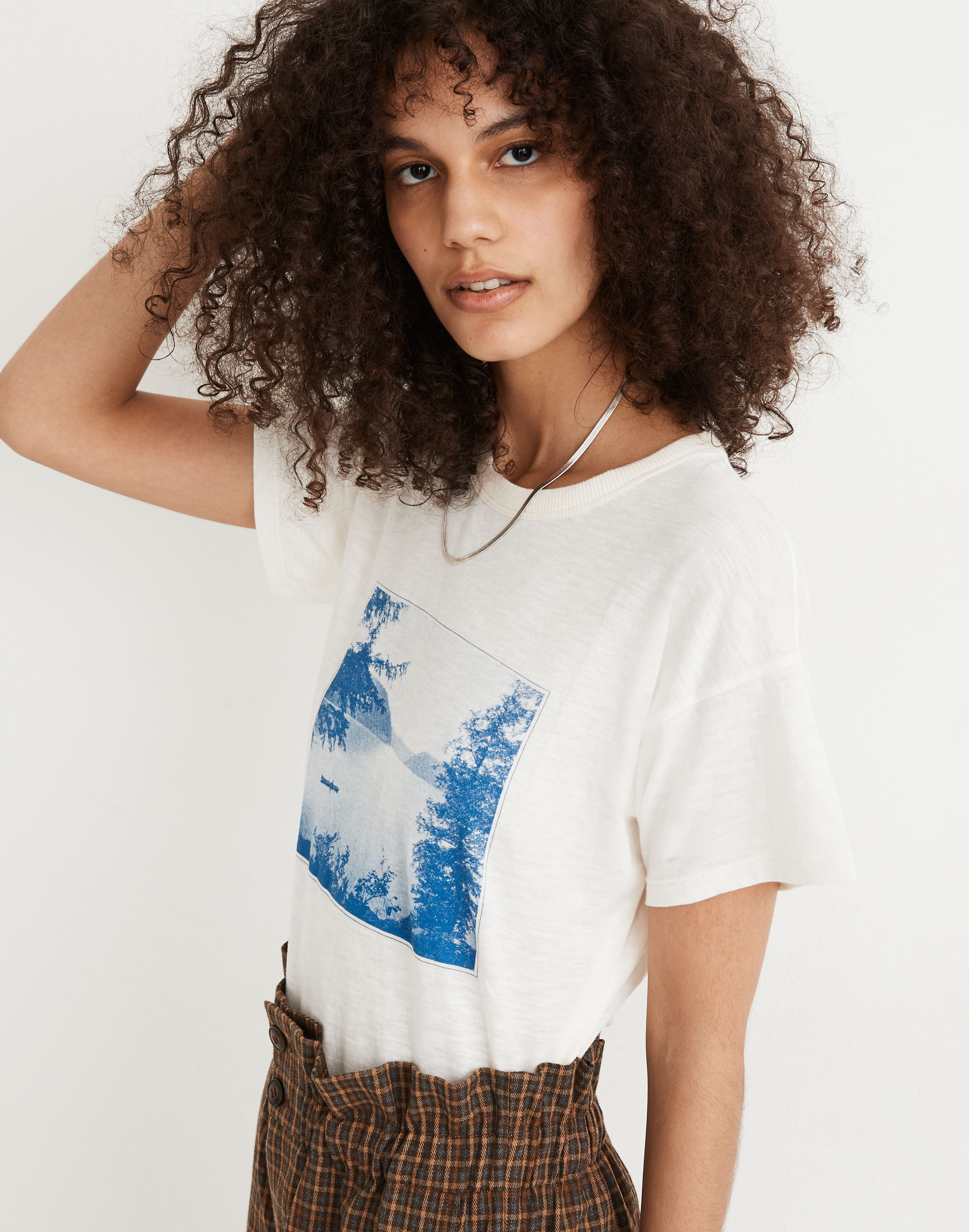 Canoe Trip Graphic Whisper Cotton Rib-Crewneck Tee