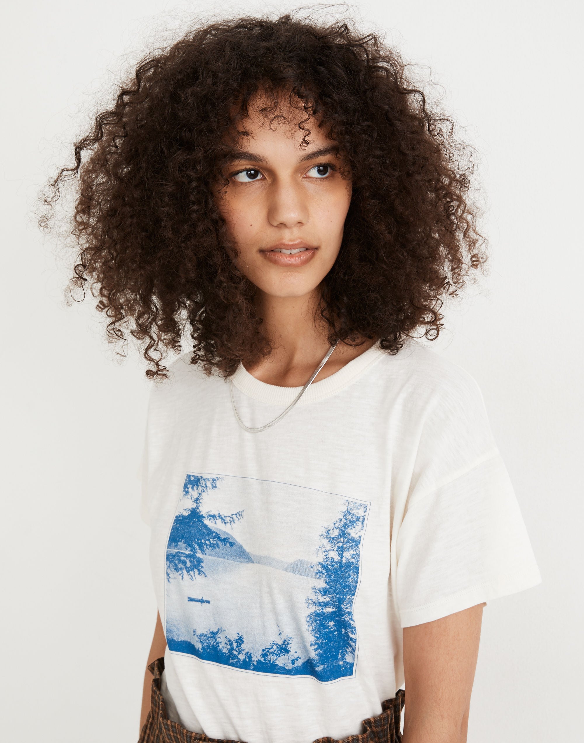 Canoe Trip Graphic Whisper Cotton Rib-Crewneck Tee