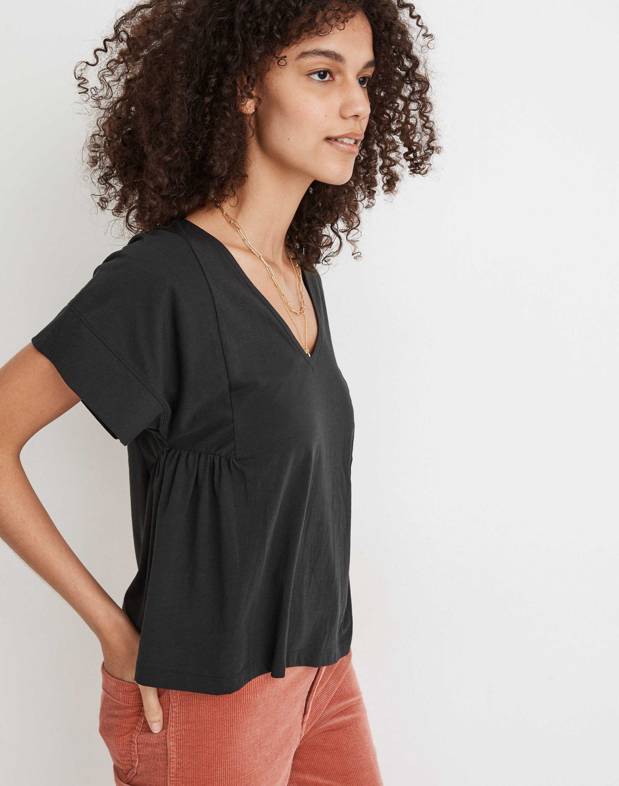 Supima&reg; Cotton Flutter-Sleeve Tee
